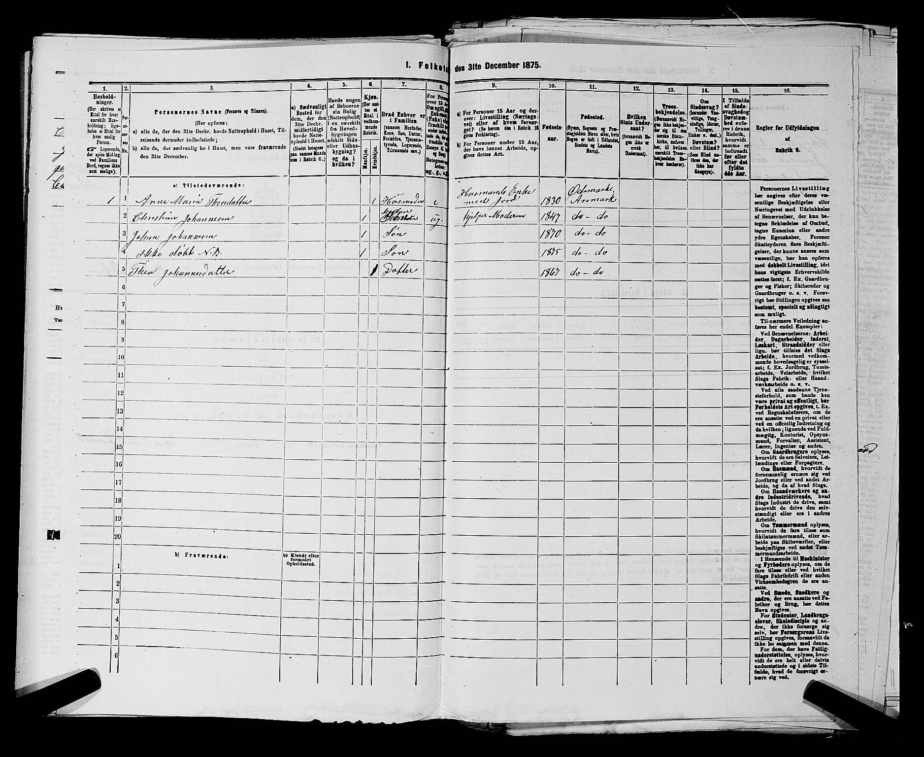 RA, 1875 census for 0118P Aremark, 1875, p. 869