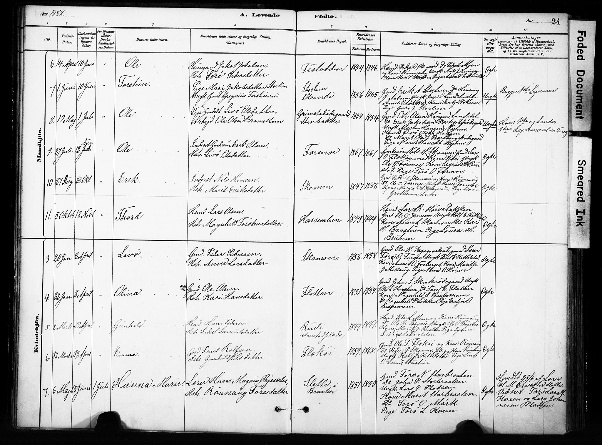 Skjåk prestekontor, SAH/PREST-072/H/Ha/Haa/L0004: Parish register (official) no. 4, 1880-1904, p. 24
