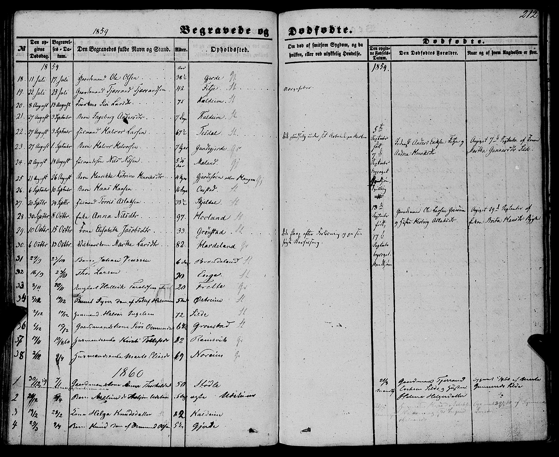 Etne sokneprestembete, AV/SAB-A-75001/H/Haa: Parish register (official) no. A 8, 1848-1862, p. 212