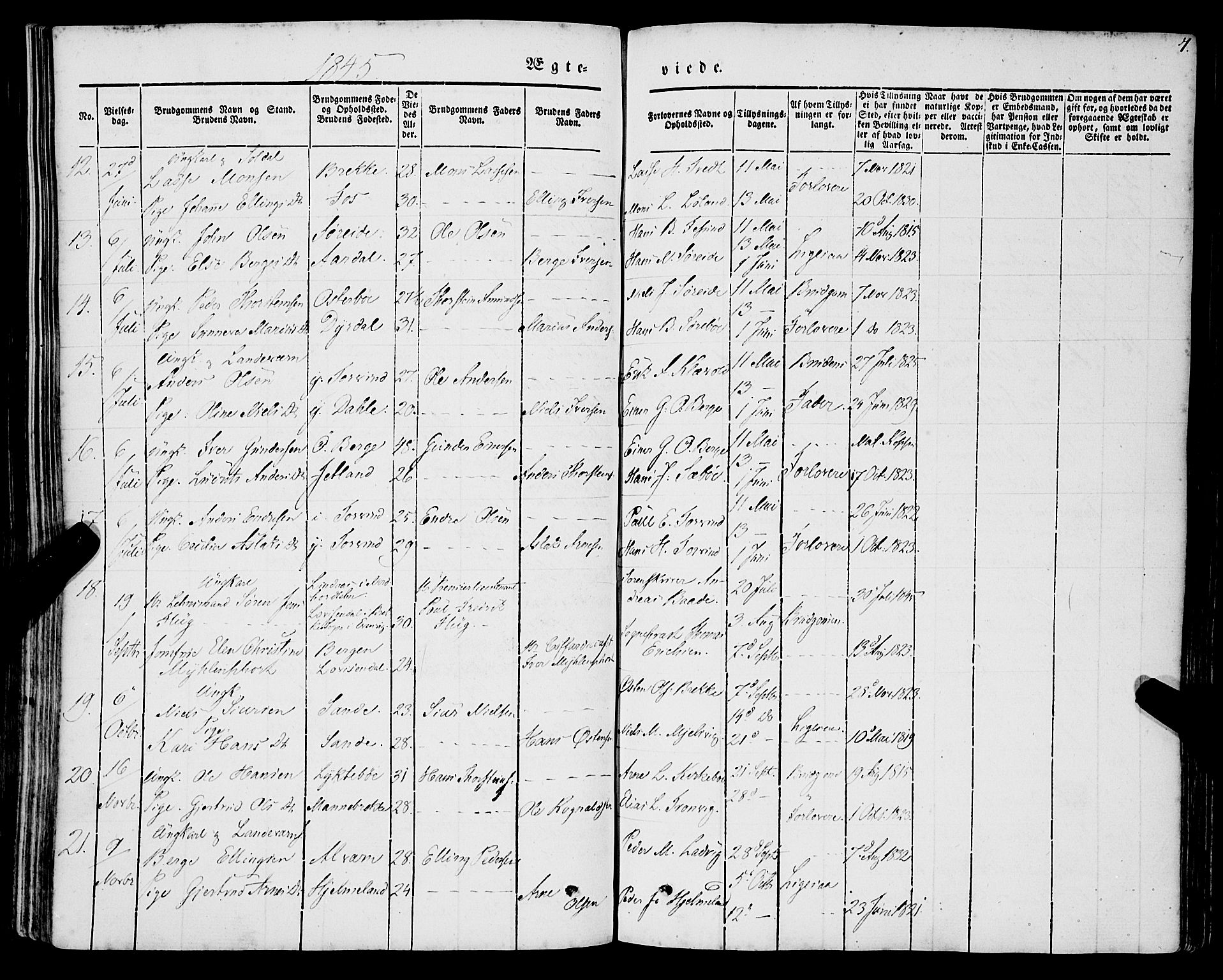 Lavik sokneprestembete, AV/SAB-A-80901: Parish register (official) no. A 3, 1843-1863, p. 7