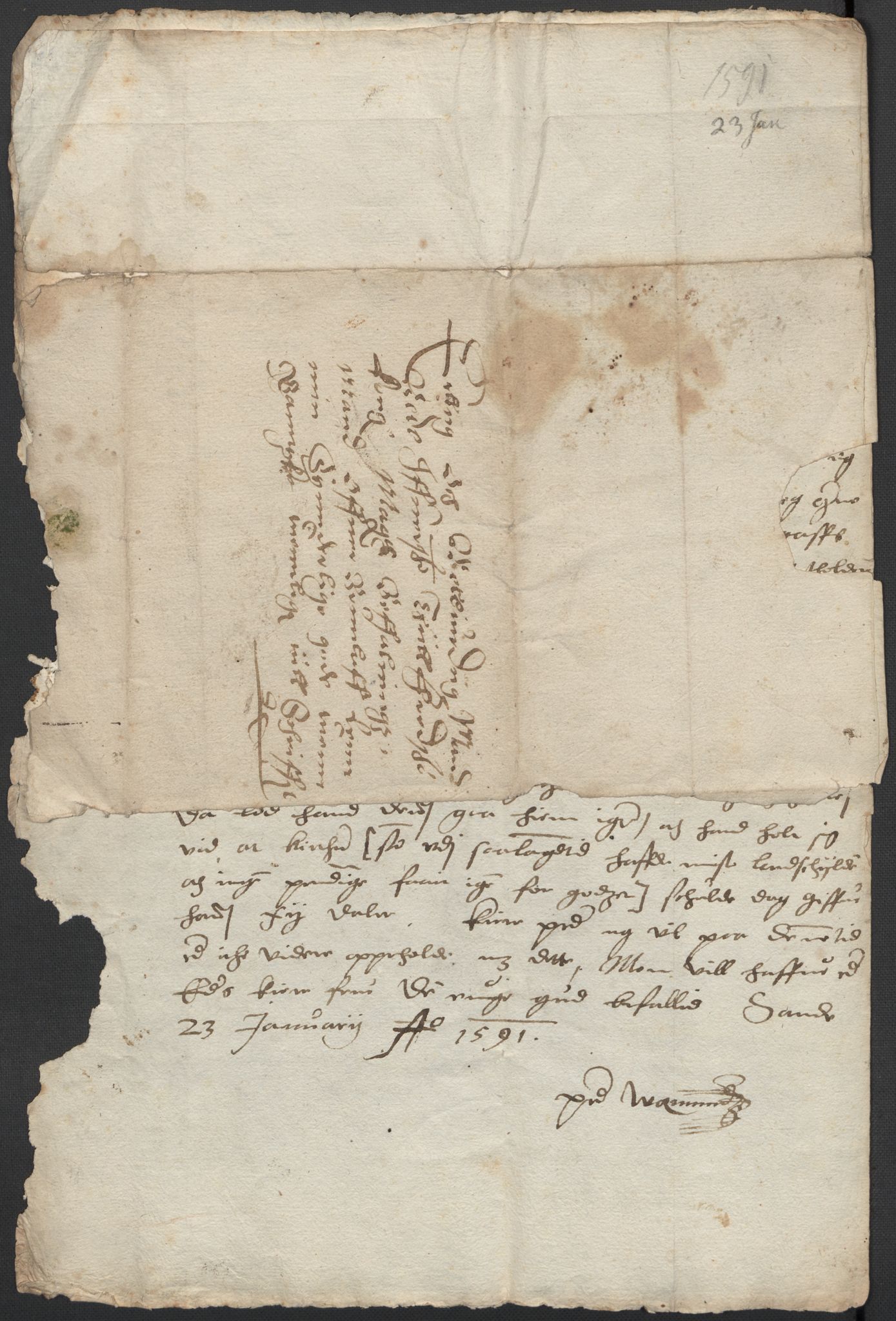 Riksarkivets diplomsamling, RA/EA-5965/F02/L0093: Dokumenter, 1591, p. 24