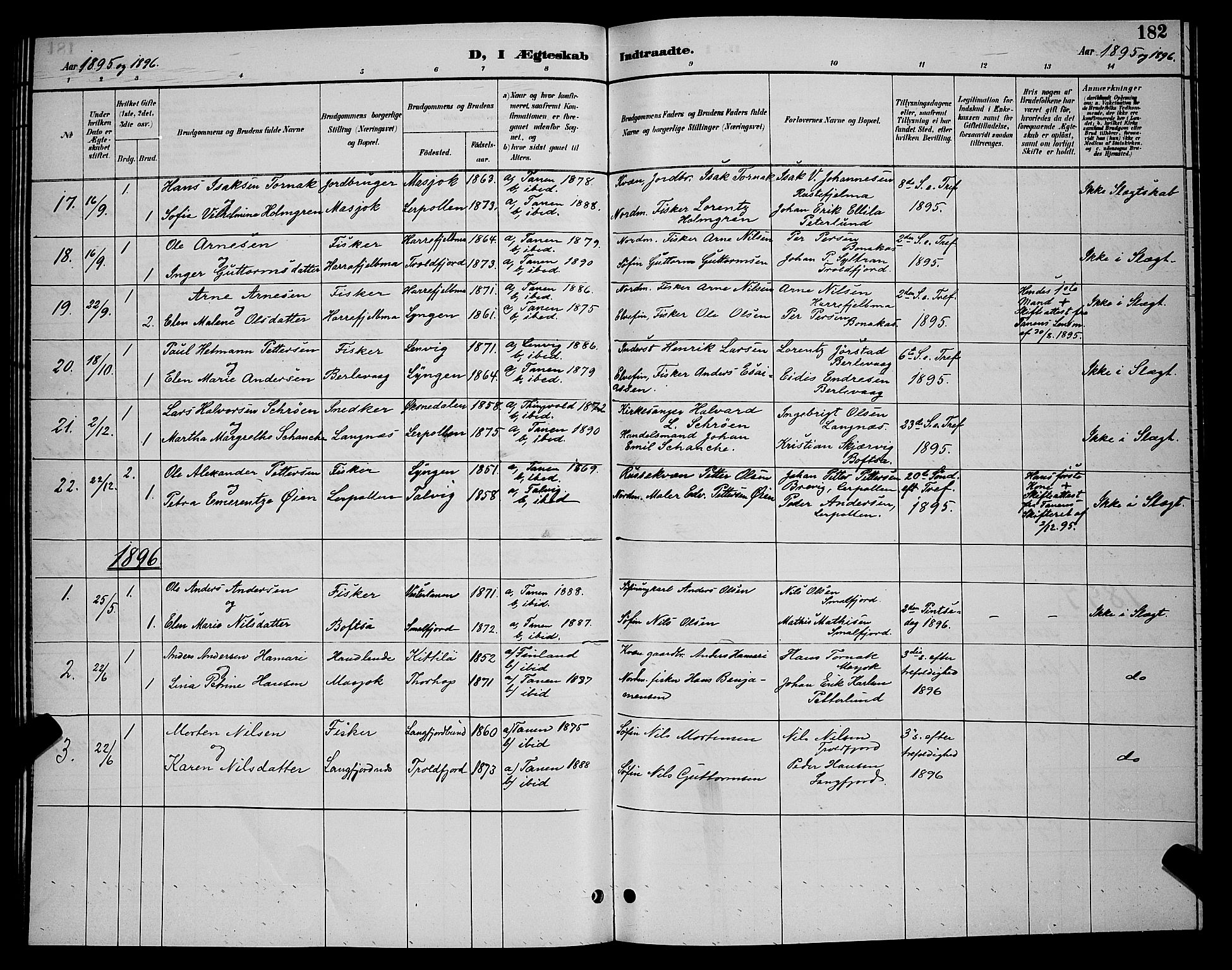 Tana sokneprestkontor, SATØ/S-1334/H/Hb/L0004klokker: Parish register (copy) no. 4, 1890-1903, p. 182