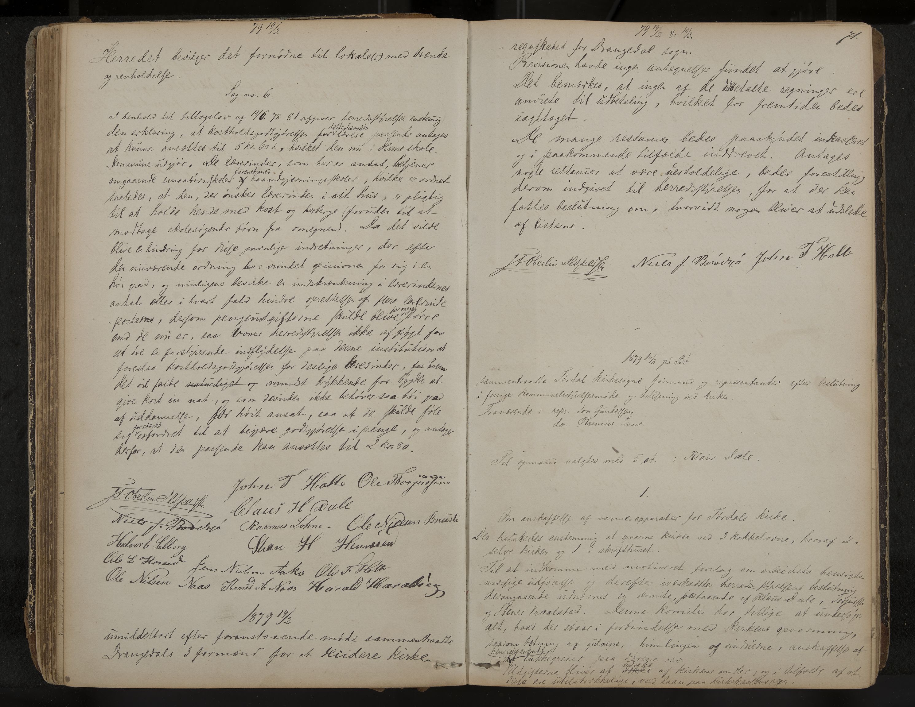 Drangedal formannskap og sentraladministrasjon, IKAK/0817021/A/L0002: Møtebok, 1870-1892, p. 71