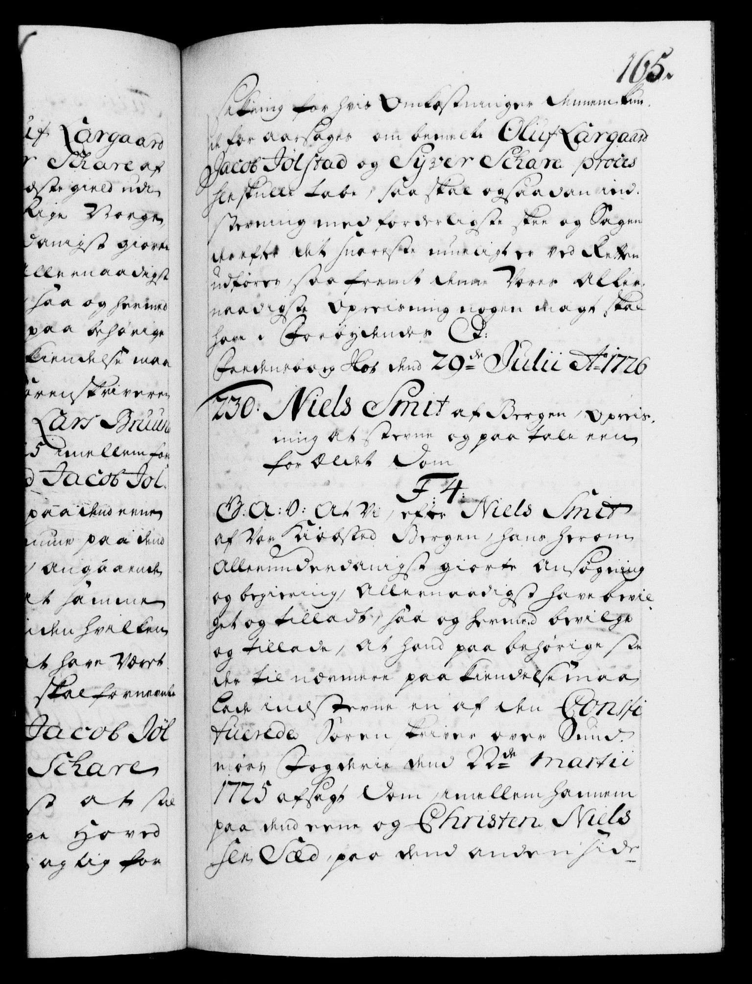 Danske Kanselli 1572-1799, RA/EA-3023/F/Fc/Fca/Fcaa/L0025: Norske registre, 1726-1728, p. 165a
