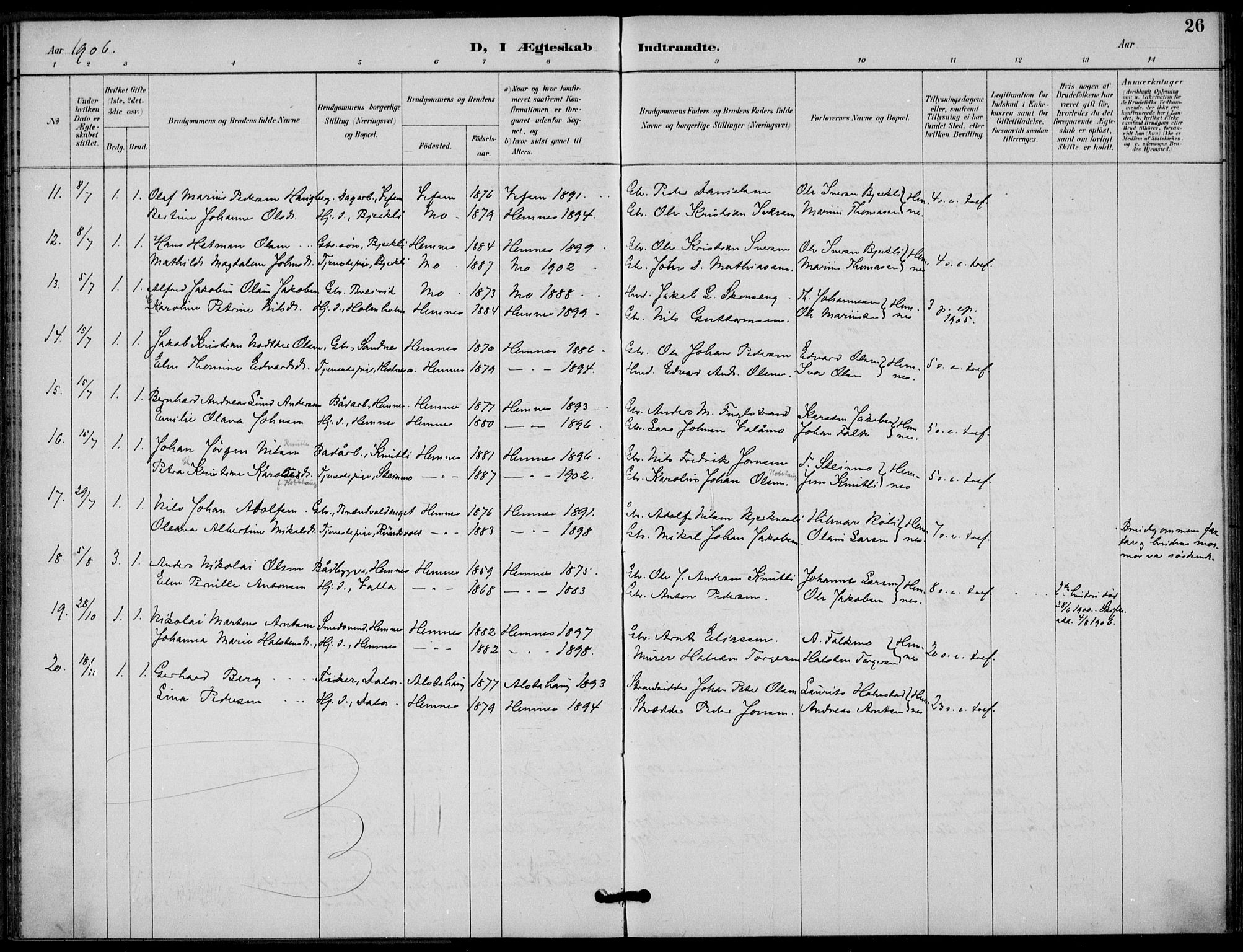 Ministerialprotokoller, klokkerbøker og fødselsregistre - Nordland, SAT/A-1459/825/L0363: Parish register (official) no. 825A17, 1890-1909, p. 26
