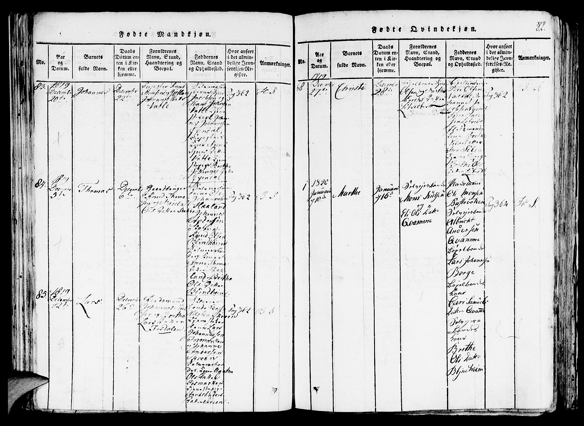 Haus sokneprestembete, SAB/A-75601/H/Haa: Parish register (official) no. A 12, 1816-1821, p. 82