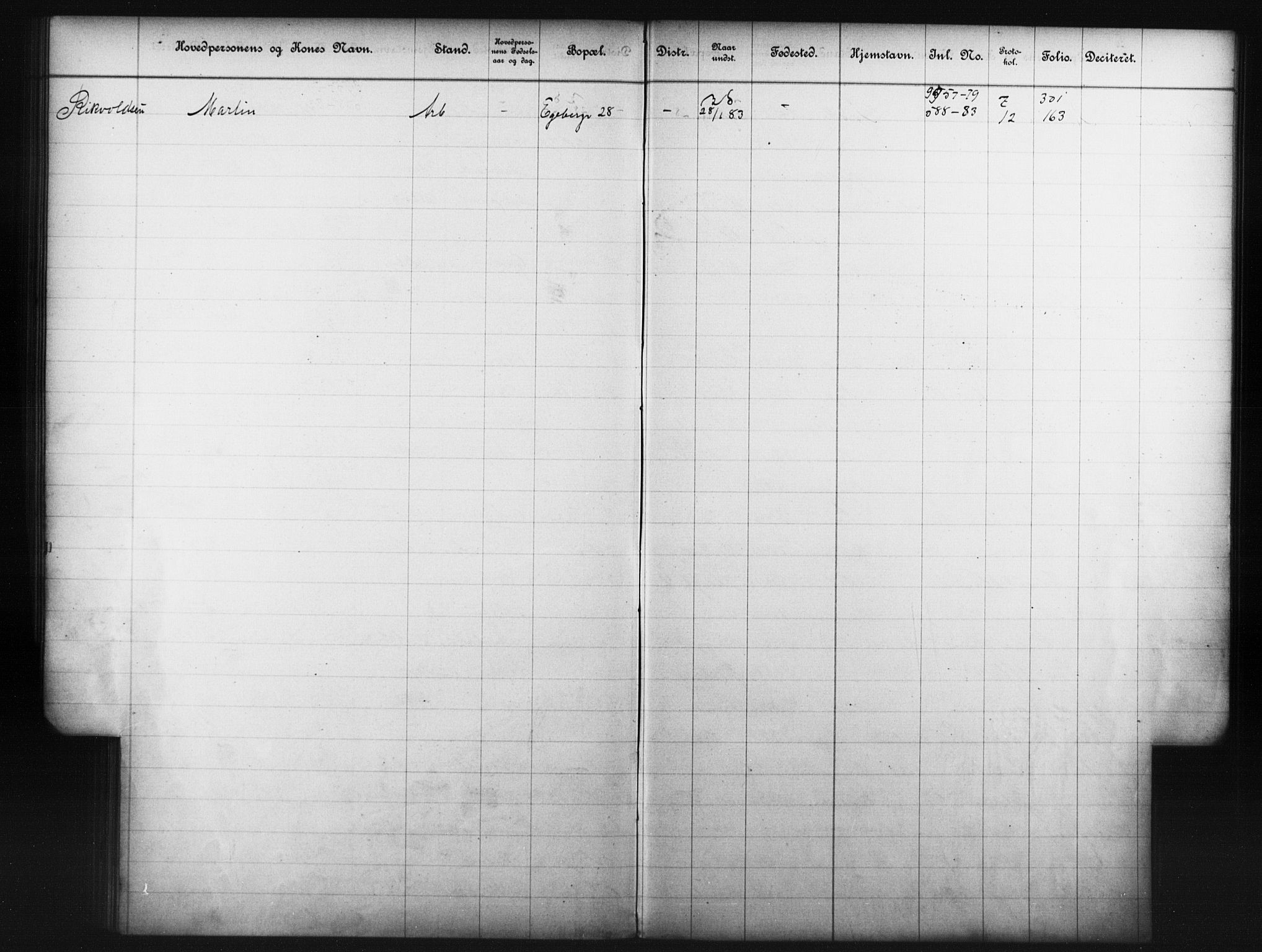 Fattigvesenet, OBA/A-20045/Fb/L0002: Hjemstavnsregister, 1882, p. 138