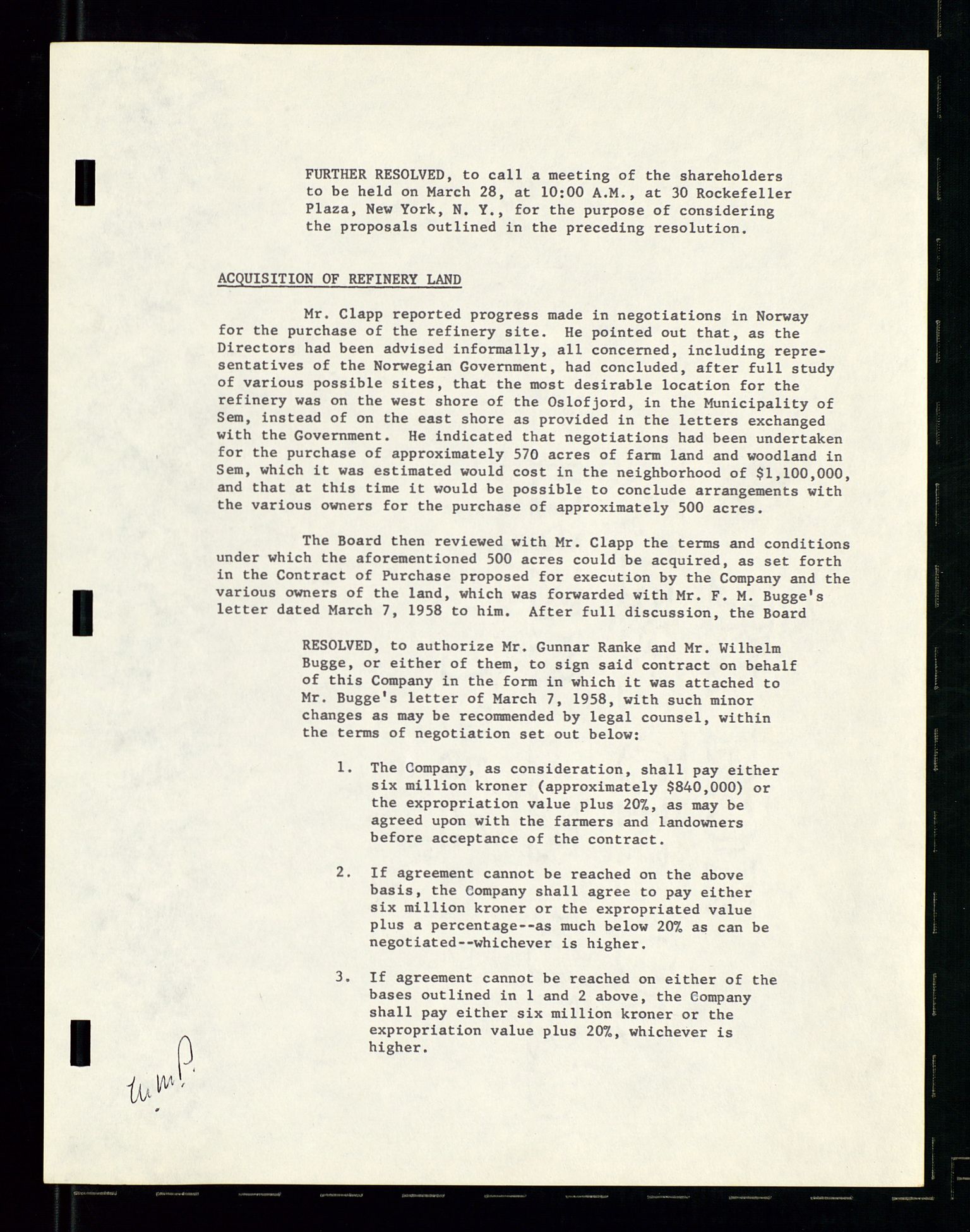 PA 1537 - A/S Essoraffineriet Norge, AV/SAST-A-101957/A/Aa/L0001/0002: Styremøter / Shareholder meetings, board meetings, by laws (vedtekter), 1957-1960, p. 181