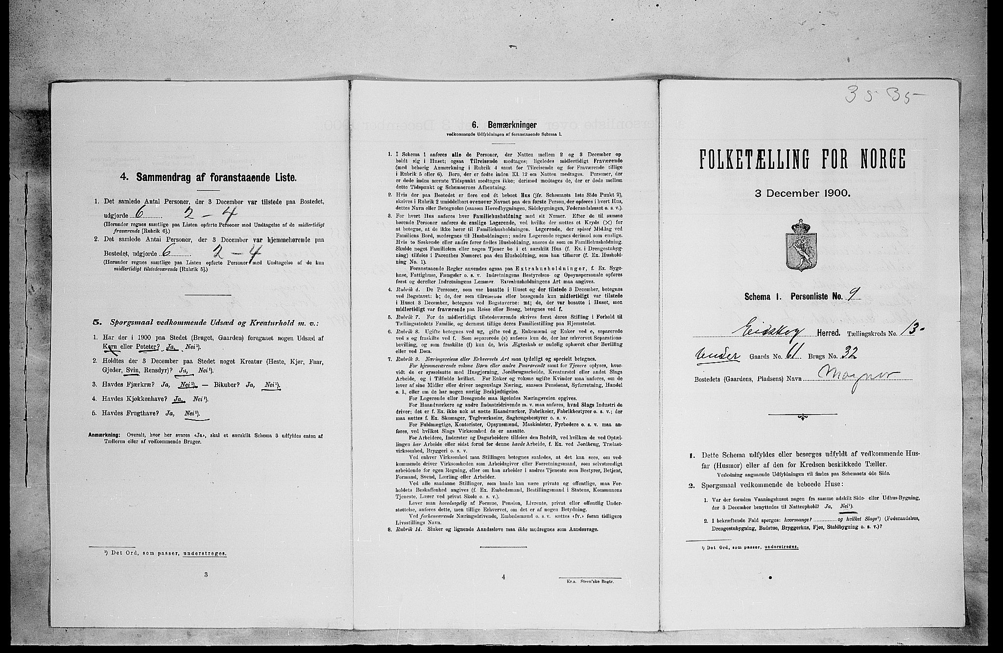 SAH, 1900 census for Eidskog, 1900, p. 1864