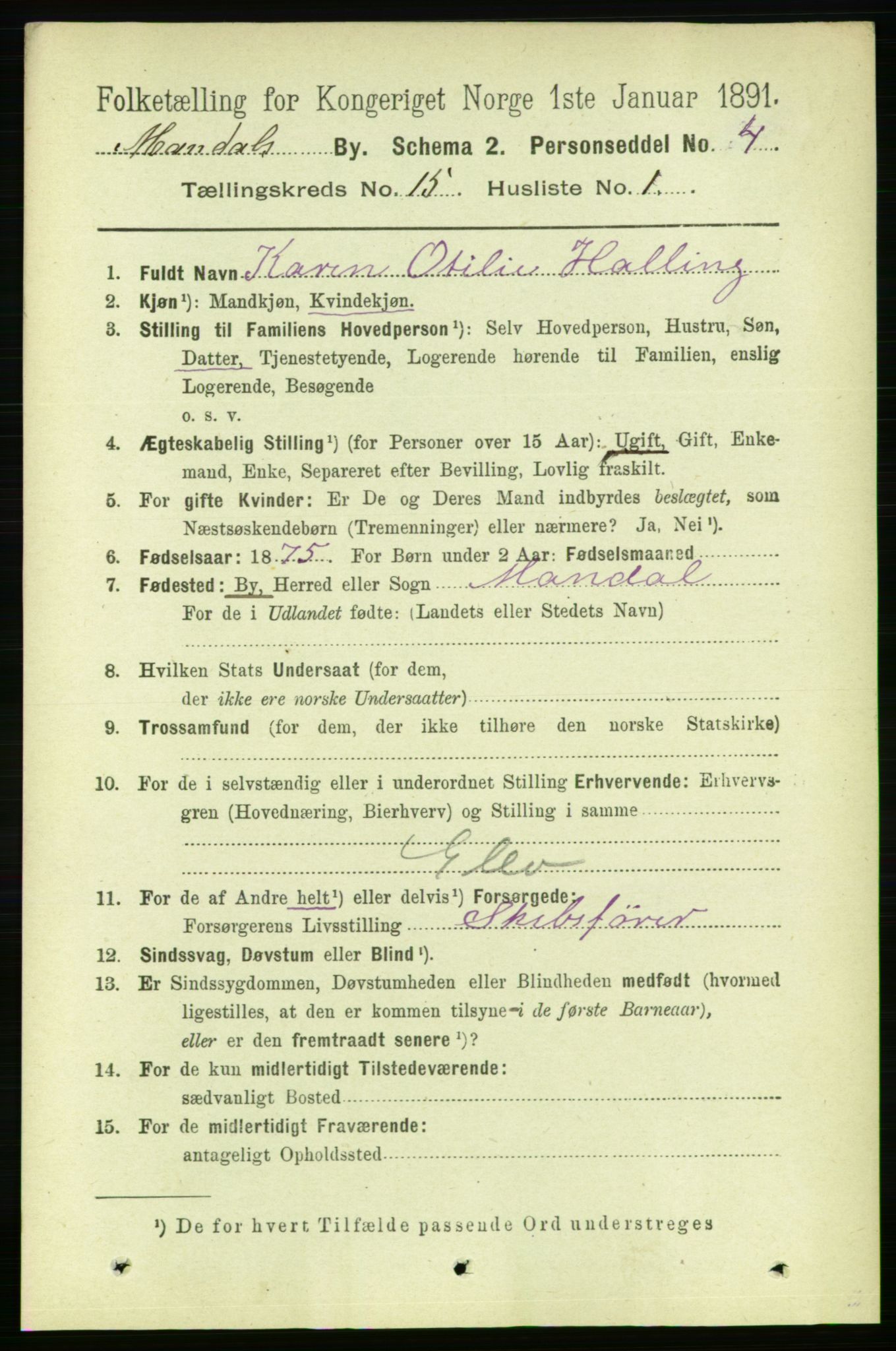 RA, 1891 census for 1002 Mandal, 1891, p. 3294