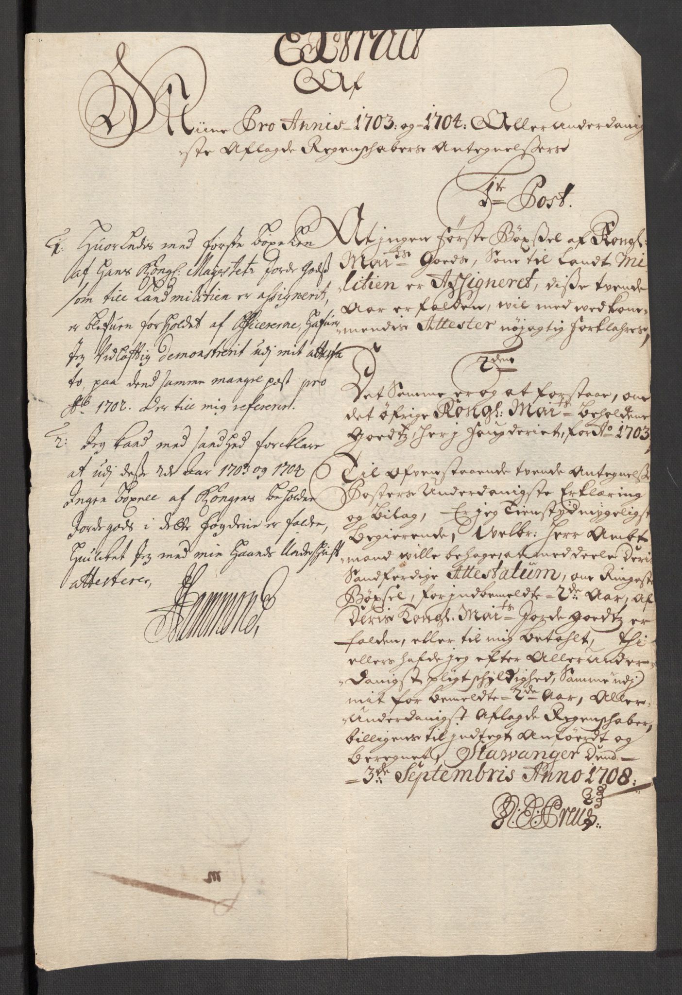 Rentekammeret inntil 1814, Reviderte regnskaper, Fogderegnskap, AV/RA-EA-4092/R46/L2732: Fogderegnskap Jæren og Dalane, 1703-1704, p. 364