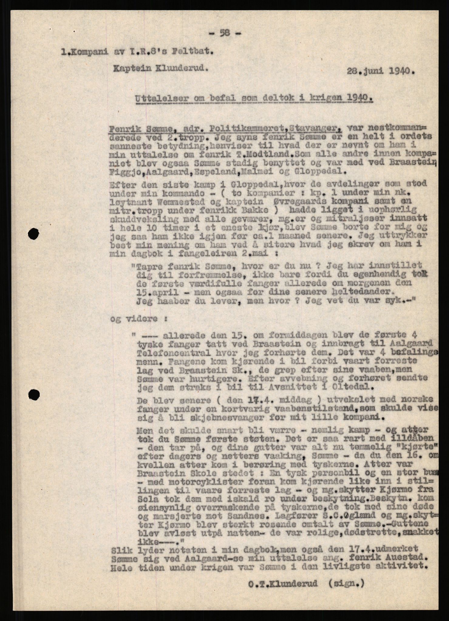 Forsvaret, Forsvarets krigshistoriske avdeling, AV/RA-RAFA-2017/Y/Yb/L0091: II-C-11-321  -  3. Divisjon., 1940, p. 1011