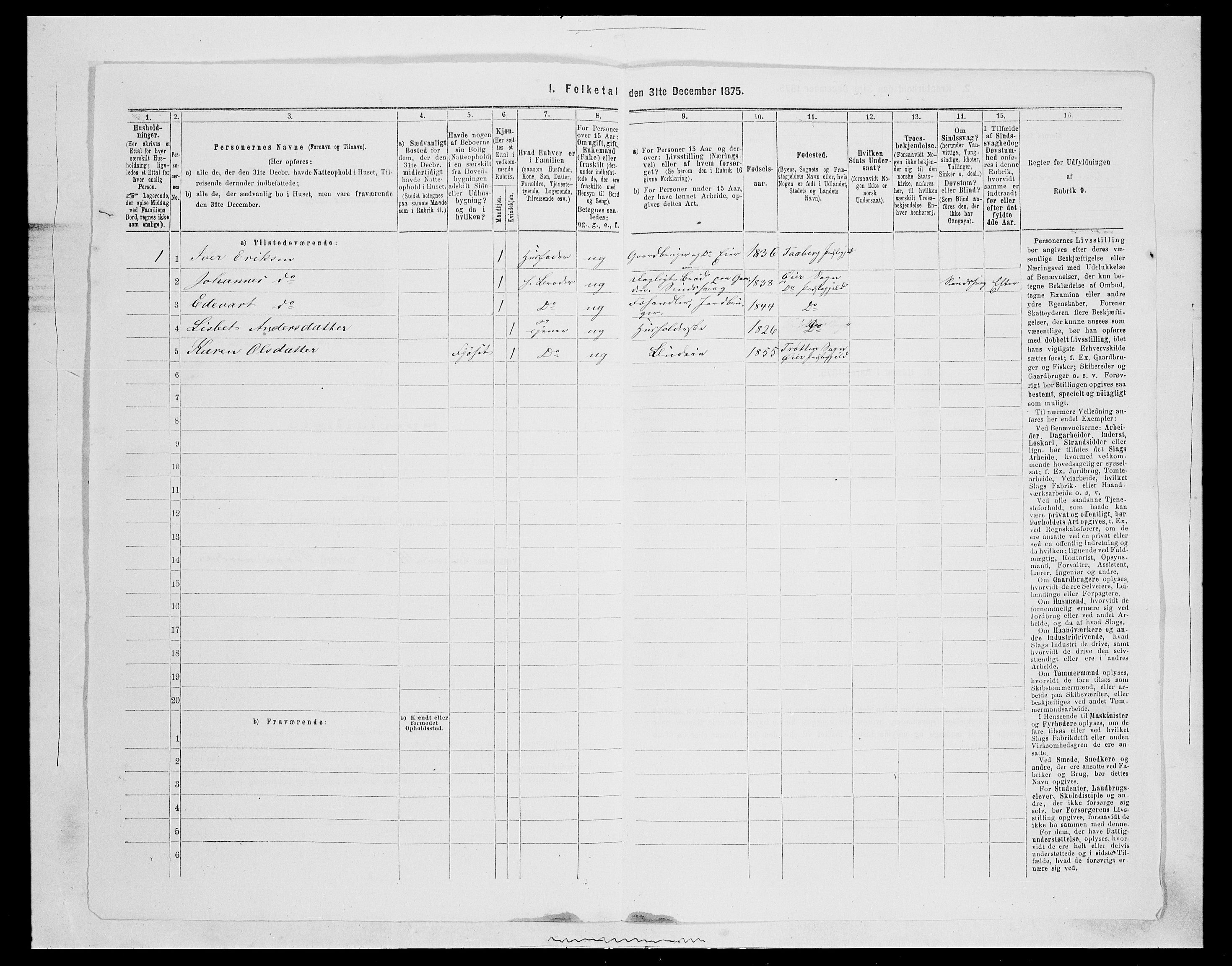 SAH, 1875 census for 0521P Øyer, 1875, p. 339