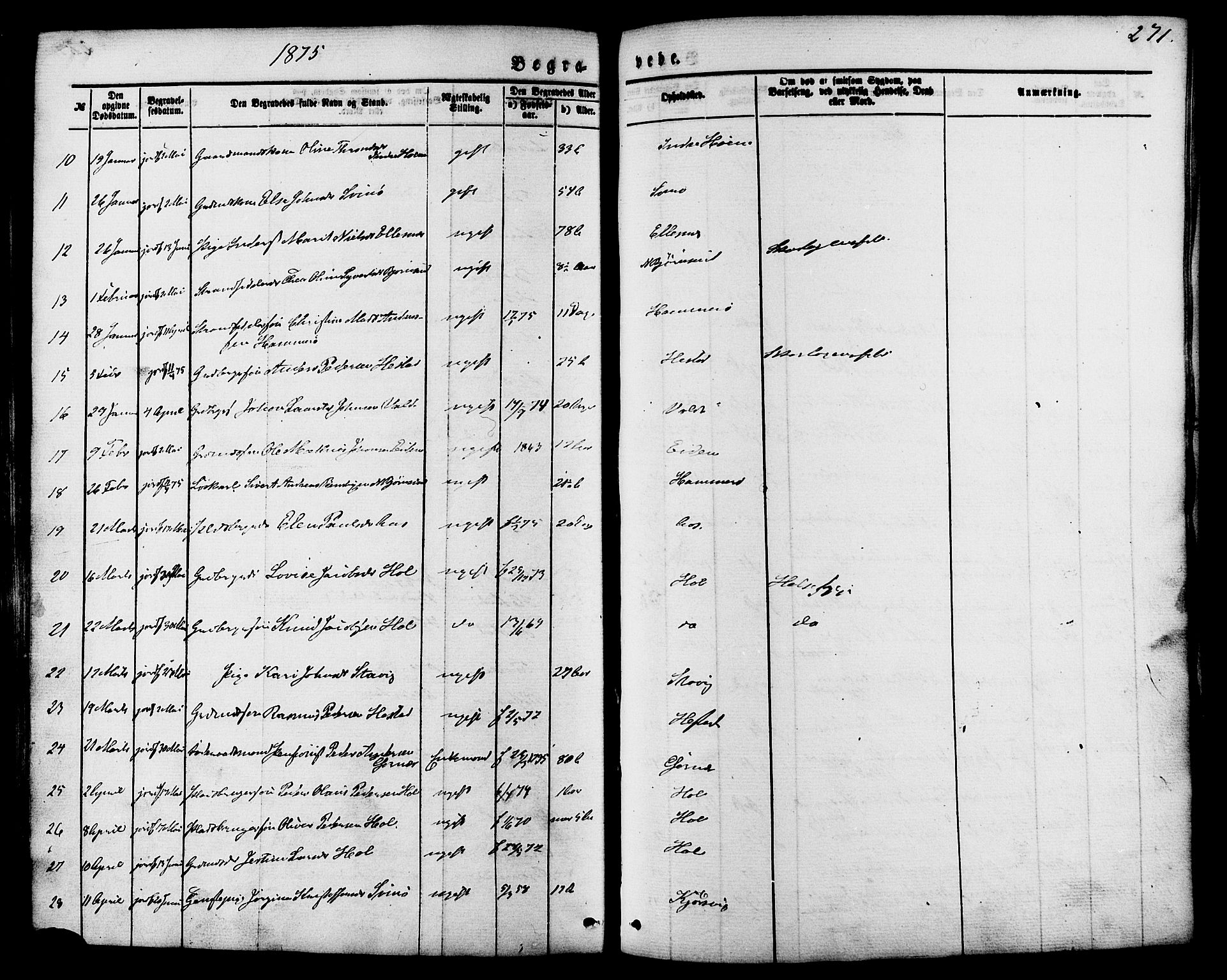 Ministerialprotokoller, klokkerbøker og fødselsregistre - Møre og Romsdal, AV/SAT-A-1454/565/L0749: Parish register (official) no. 565A03, 1871-1886, p. 271