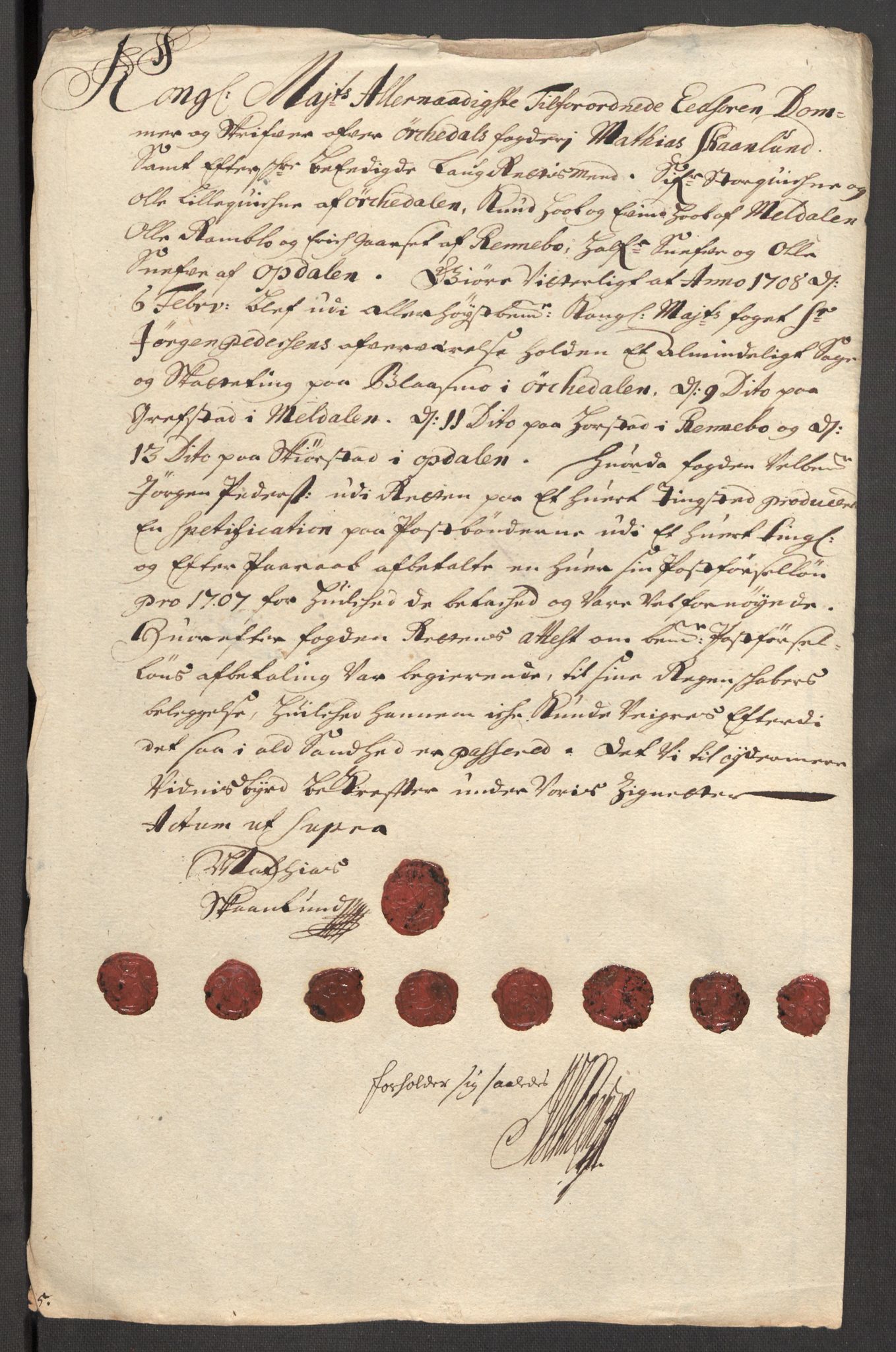 Rentekammeret inntil 1814, Reviderte regnskaper, Fogderegnskap, AV/RA-EA-4092/R60/L3957: Fogderegnskap Orkdal og Gauldal, 1707, p. 367