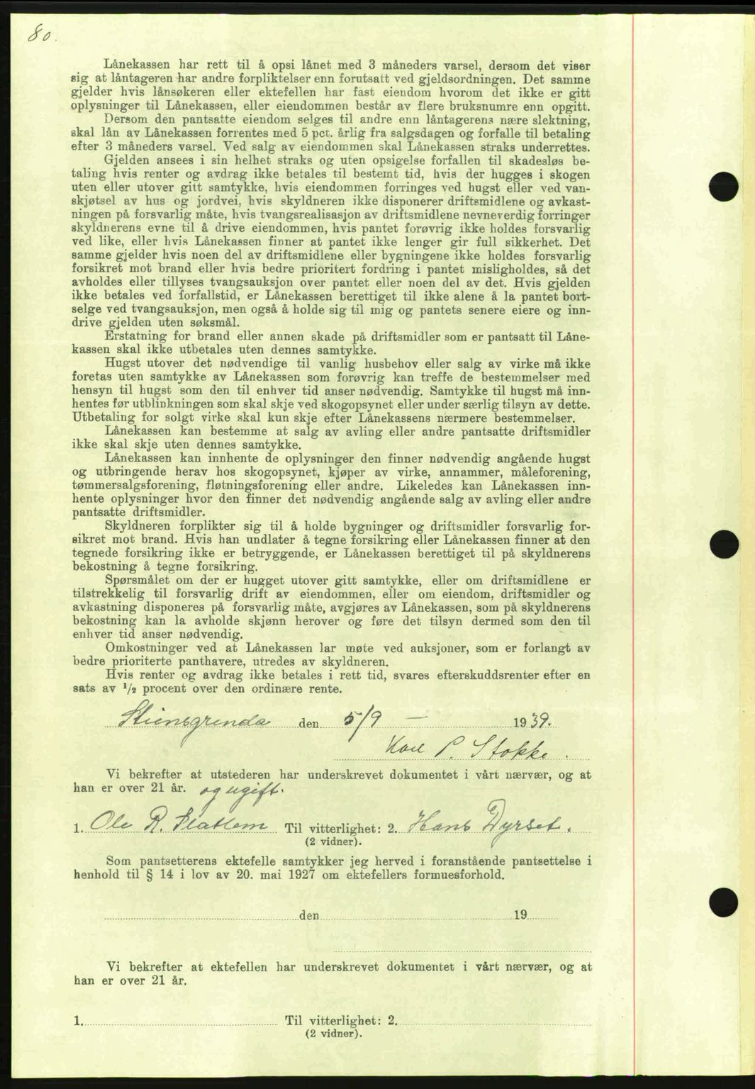 Nordmøre sorenskriveri, AV/SAT-A-4132/1/2/2Ca: Mortgage book no. B86, 1939-1940, Diary no: : 2728/1939