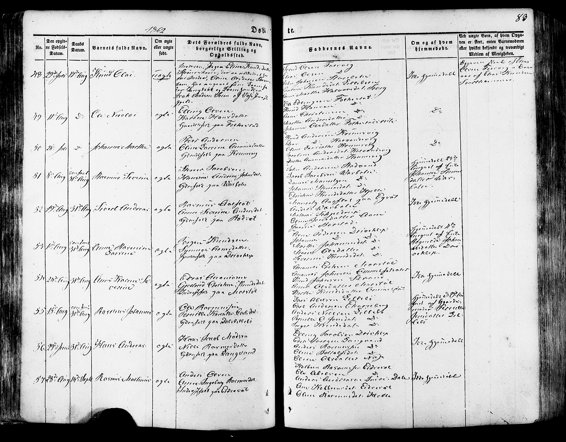 Ministerialprotokoller, klokkerbøker og fødselsregistre - Møre og Romsdal, AV/SAT-A-1454/511/L0140: Parish register (official) no. 511A07, 1851-1878, p. 83