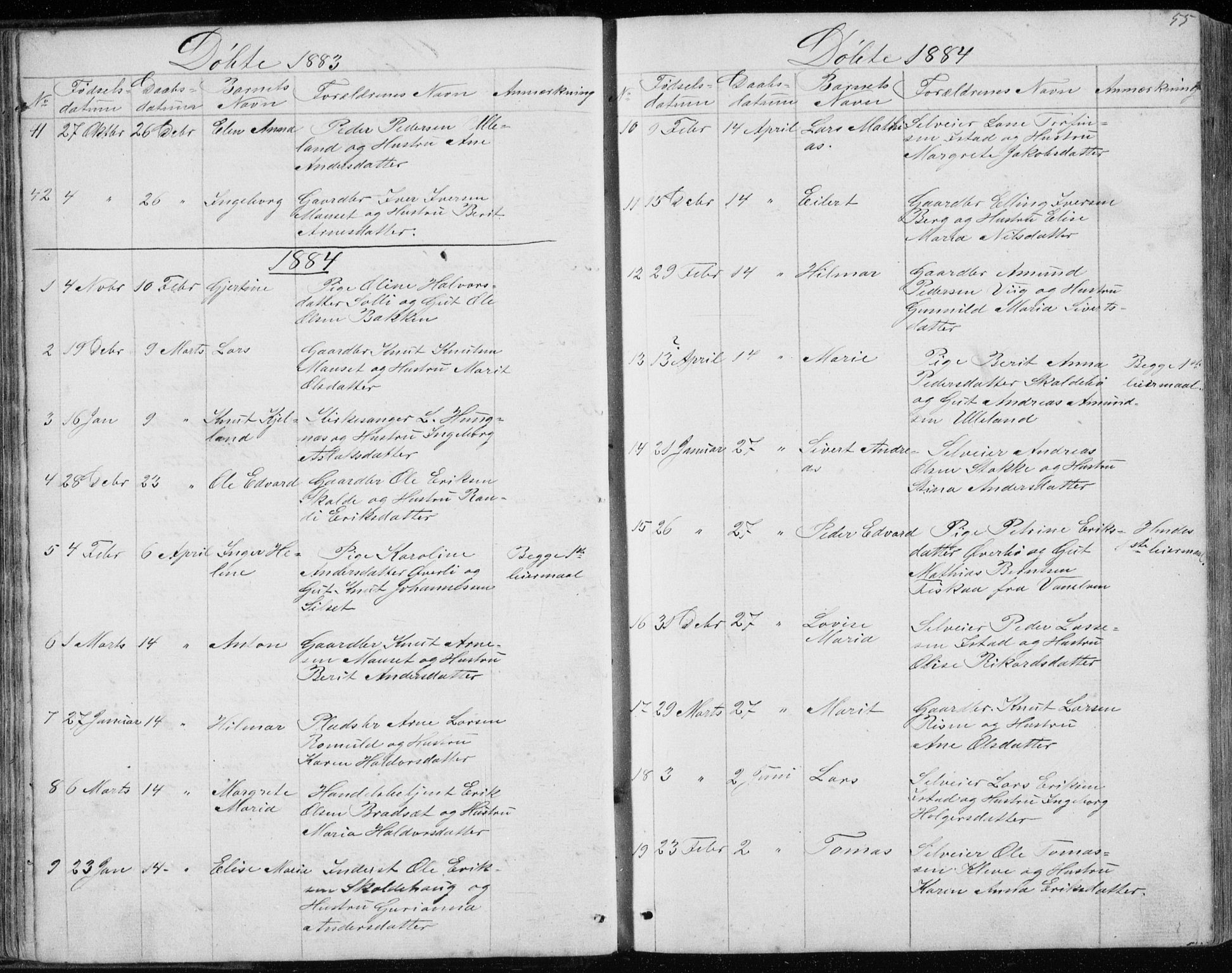 Ministerialprotokoller, klokkerbøker og fødselsregistre - Møre og Romsdal, SAT/A-1454/557/L0684: Parish register (copy) no. 557C02, 1863-1944, p. 55