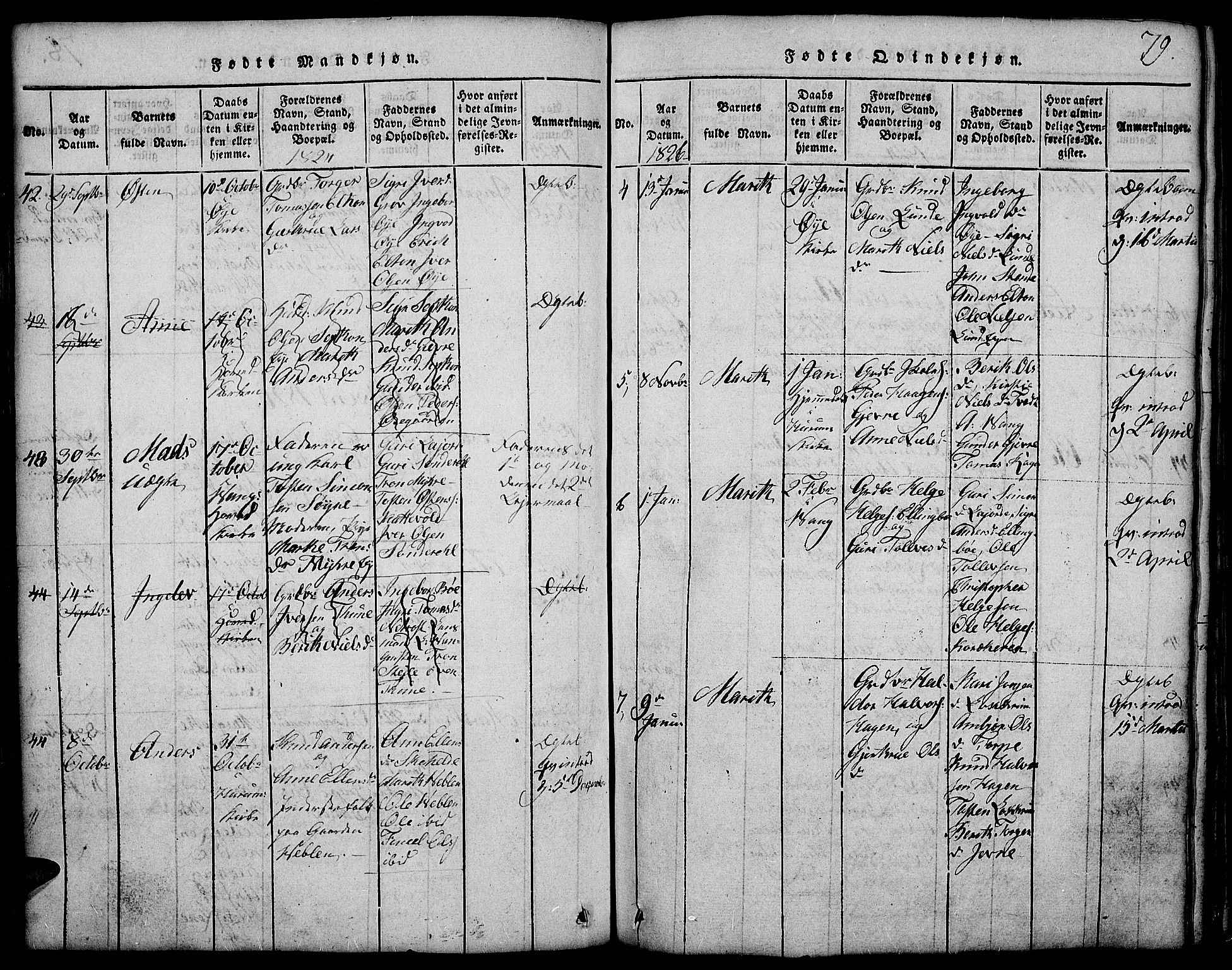 Vang prestekontor, Valdres, SAH/PREST-140/H/Hb/L0002: Parish register (copy) no. 2, 1814-1889, p. 79