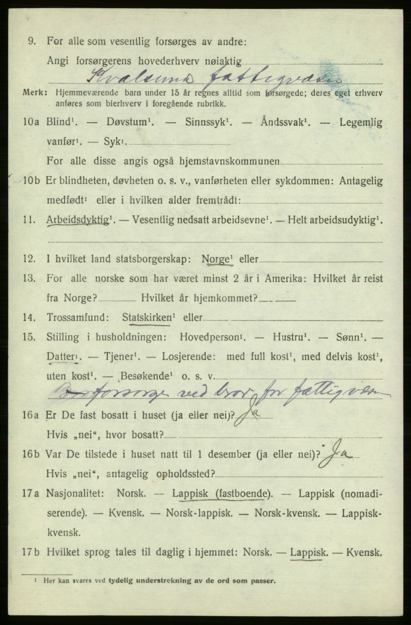 SATØ, 1920 census for , 1920, p. 2151