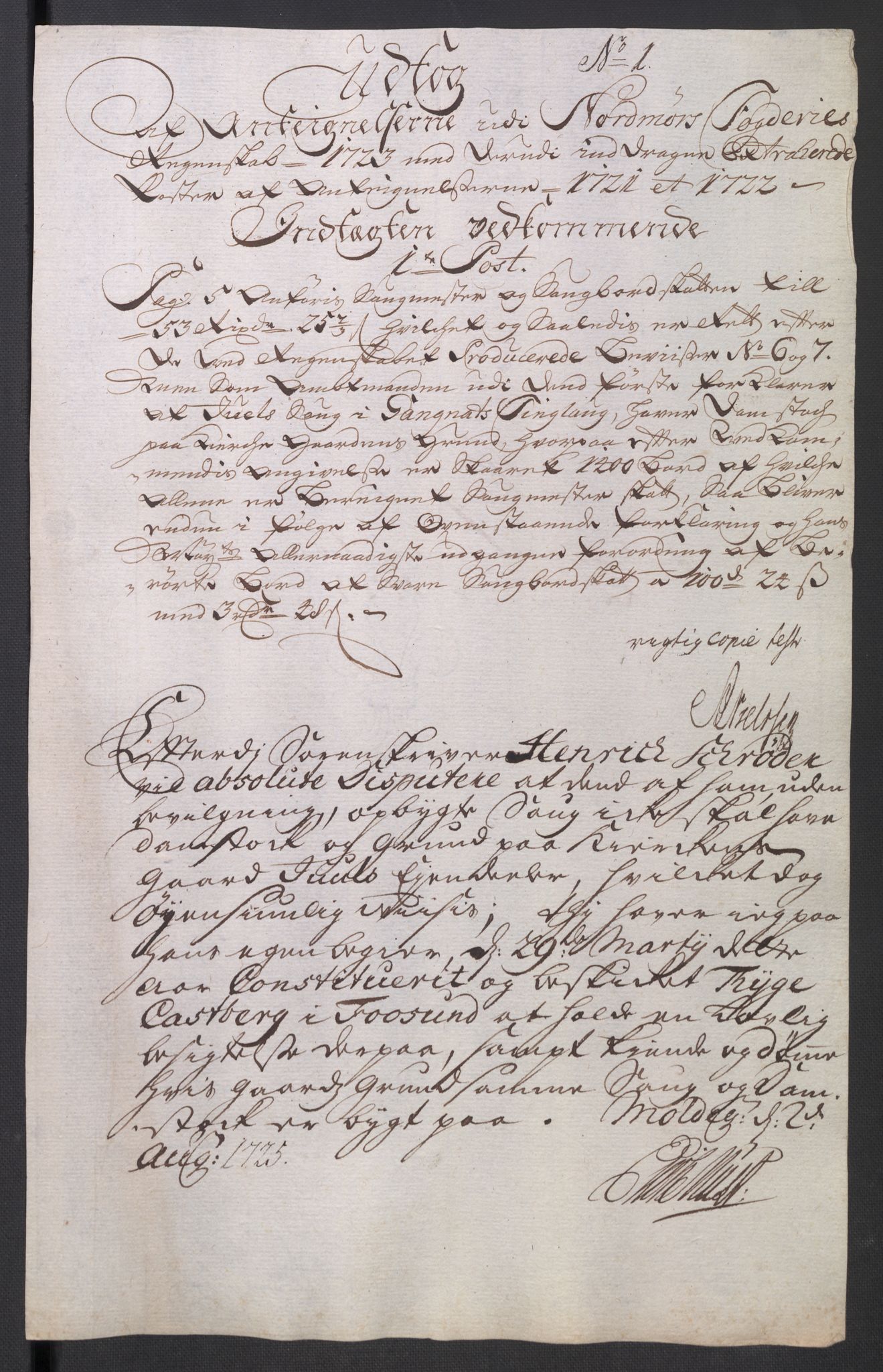 Rentekammeret inntil 1814, Reviderte regnskaper, Fogderegnskap, RA/EA-4092/R56/L3756: Fogderegnskap Nordmøre, 1723, p. 355