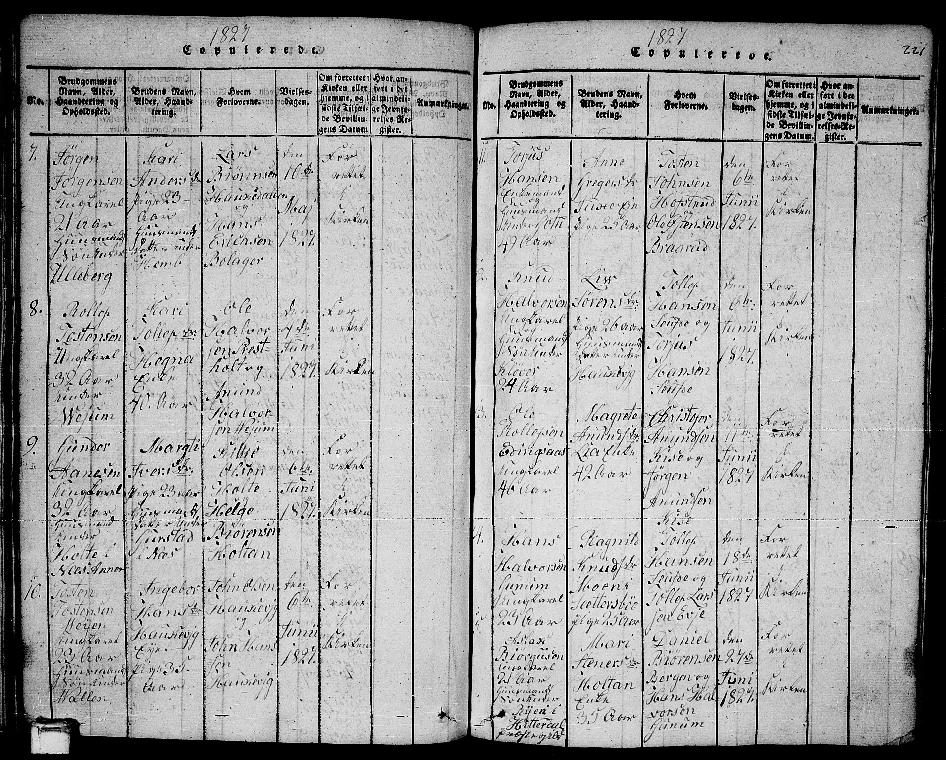 Sauherad kirkebøker, AV/SAKO-A-298/F/Fa/L0005: Parish register (official) no. I 5, 1815-1829, p. 221