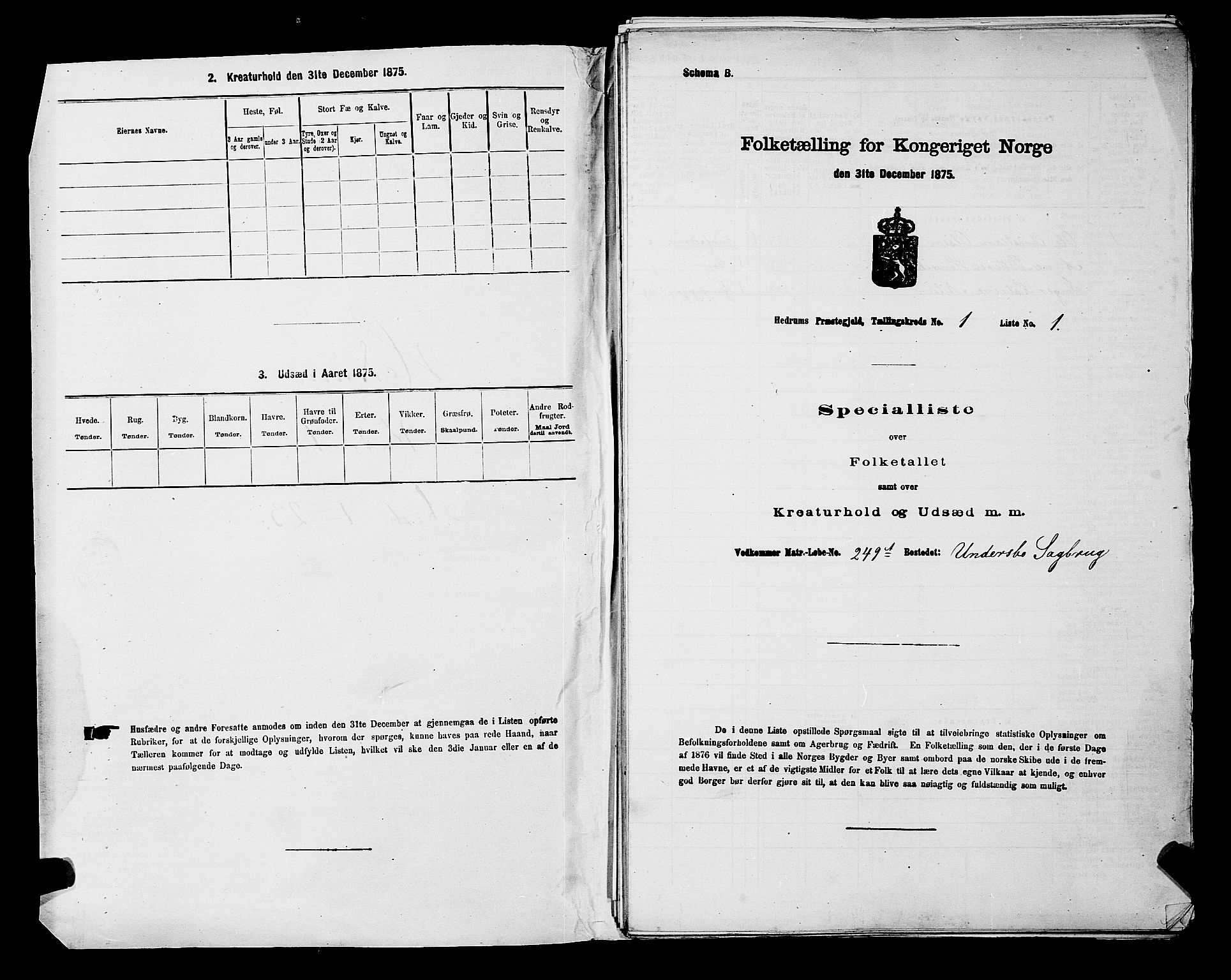 SAKO, 1875 census for 0727P Hedrum, 1875, p. 68