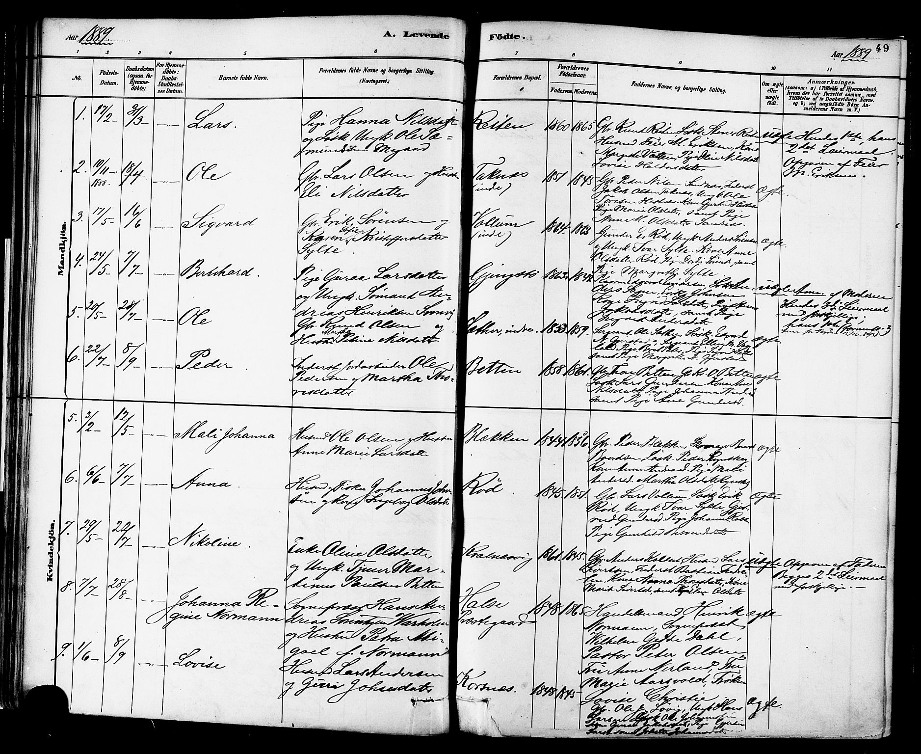 Ministerialprotokoller, klokkerbøker og fødselsregistre - Møre og Romsdal, AV/SAT-A-1454/576/L0885: Parish register (official) no. 576A03, 1880-1898, p. 49