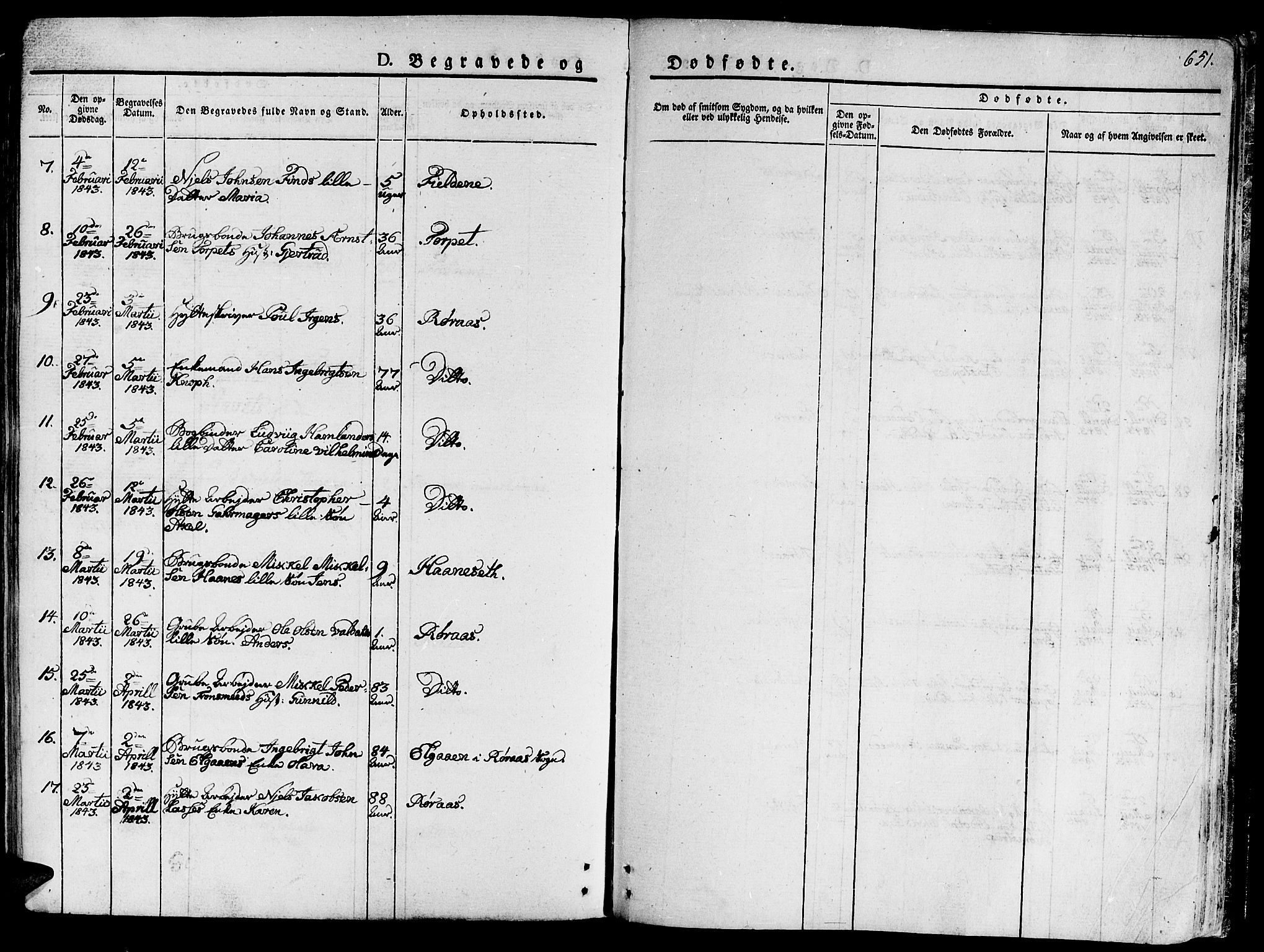 Ministerialprotokoller, klokkerbøker og fødselsregistre - Sør-Trøndelag, AV/SAT-A-1456/681/L0930: Parish register (official) no. 681A08, 1829-1844, p. 651