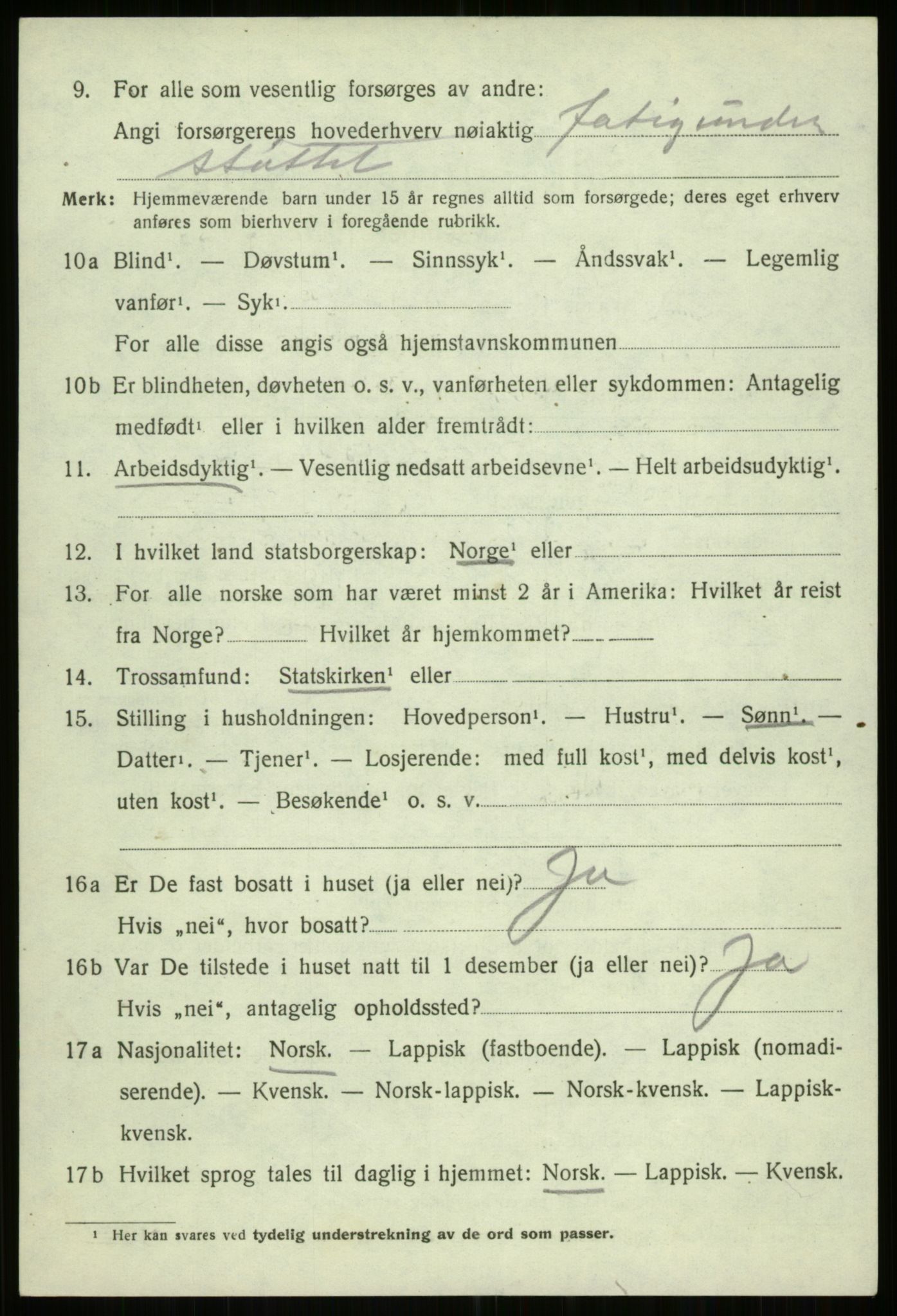 SATØ, 1920 census for Trondenes, 1920, p. 13659