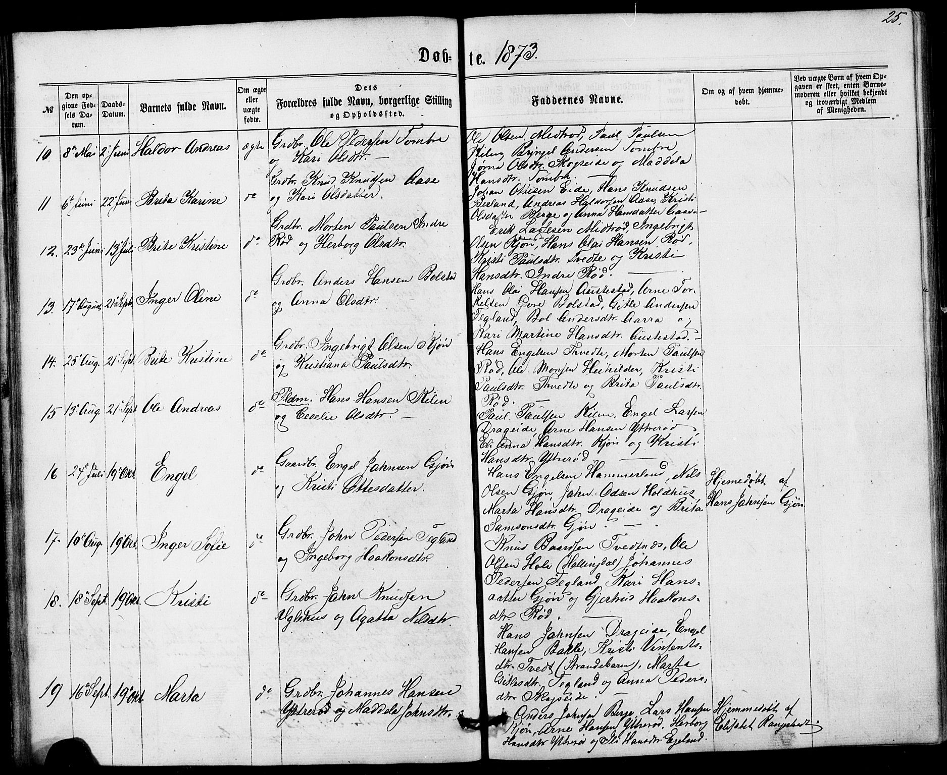 Fusa sokneprestembete, AV/SAB-A-75401/H/Hab: Parish register (copy) no. B 1, 1861-1896, p. 25