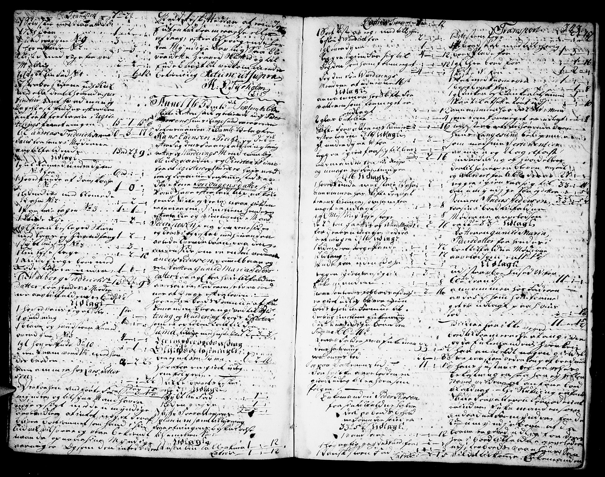 Bamble sorenskriveri, AV/SAKO-A-214/H/Hb/Hba/Hbaa/L0006a: Skifteprotokoll, 1758-1763, p. 342b-343a