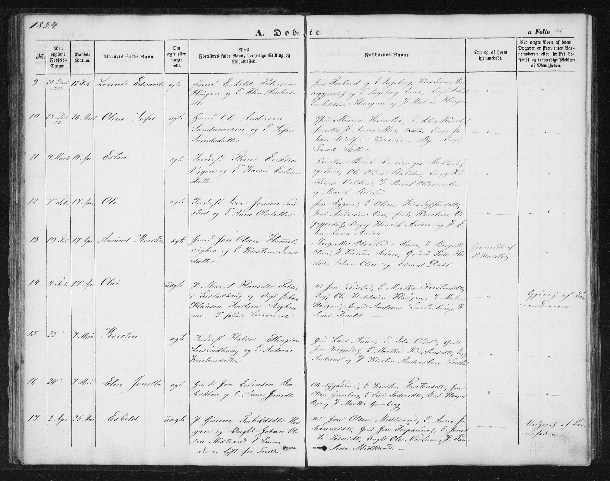 Ministerialprotokoller, klokkerbøker og fødselsregistre - Sør-Trøndelag, SAT/A-1456/616/L0407: Parish register (official) no. 616A04, 1848-1856, p. 38