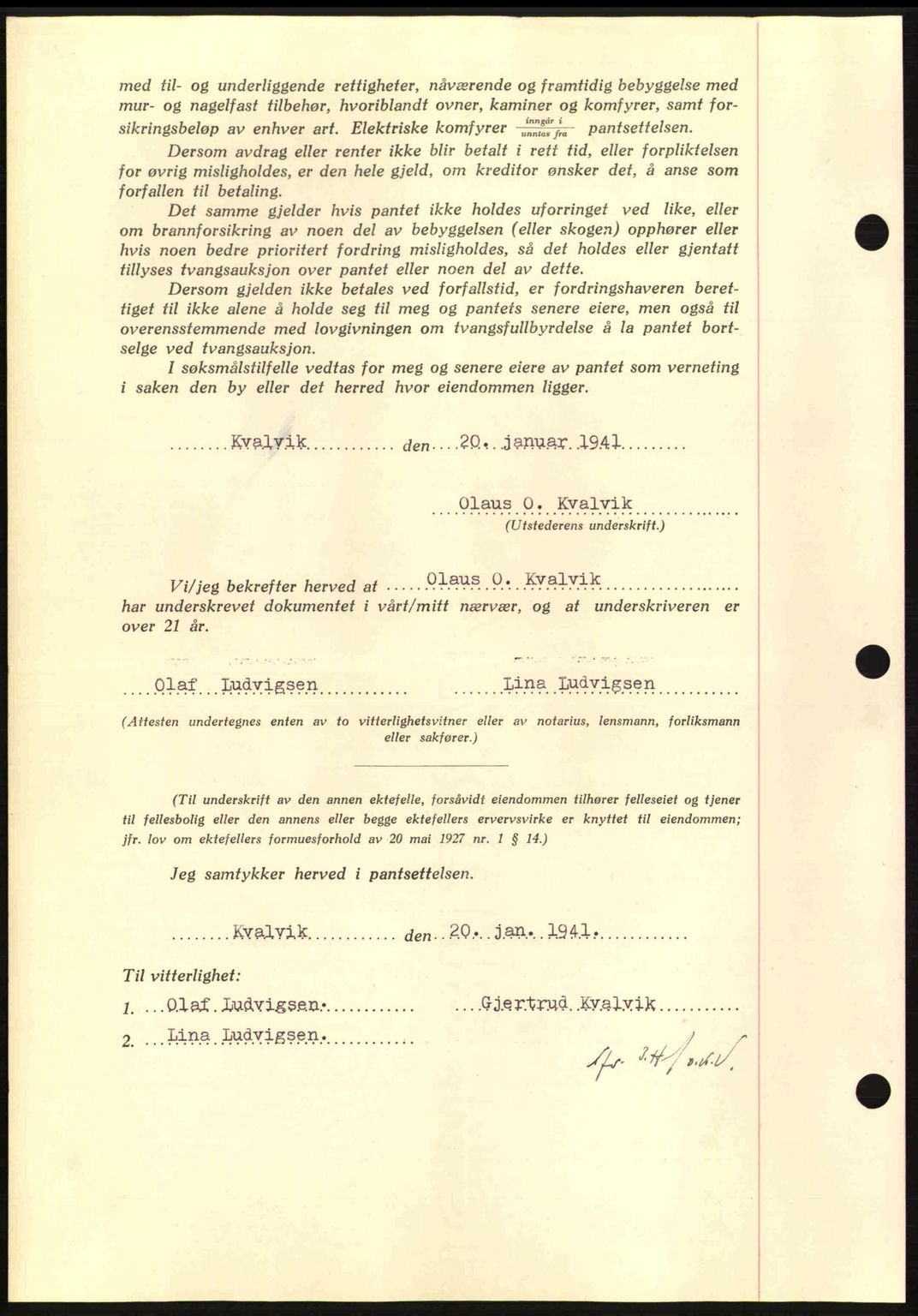 Nordmøre sorenskriveri, AV/SAT-A-4132/1/2/2Ca: Mortgage book no. B87, 1940-1941, Diary no: : 460/1941