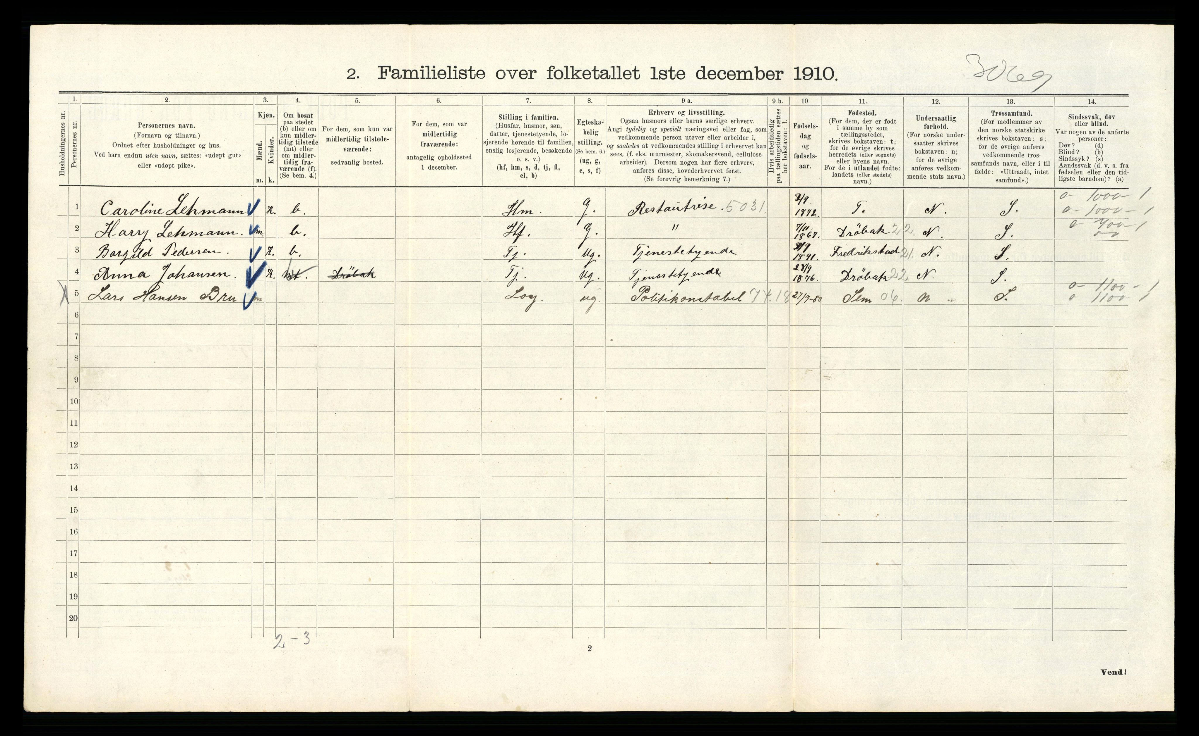 RA, 1910 census for Kristiania, 1910, p. 81520