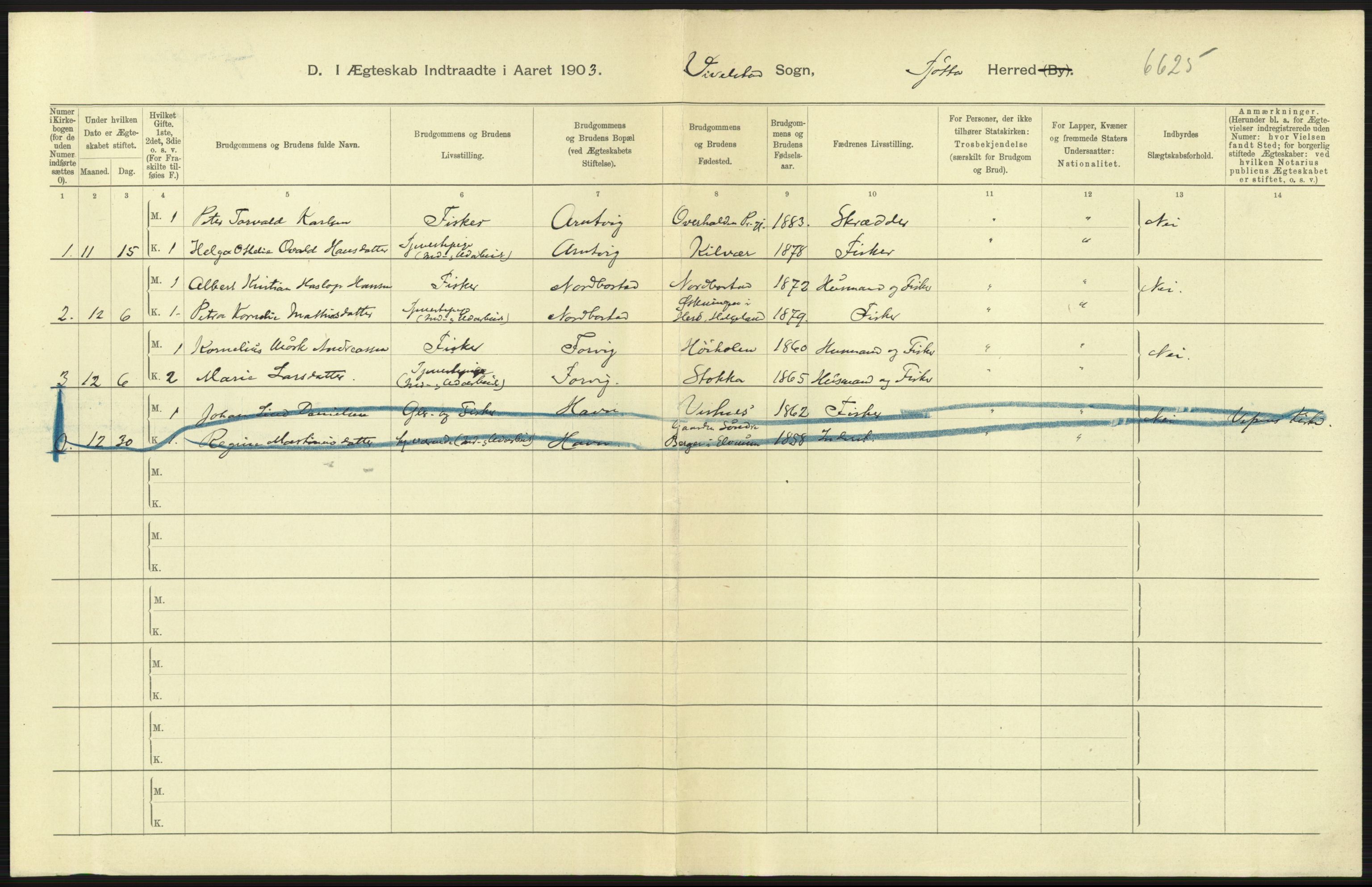 Statistisk sentralbyrå, Sosiodemografiske emner, Befolkning, AV/RA-S-2228/D/Df/Dfa/Dfaa/L0019: Nordlands amt: Fødte, gifte, døde., 1903, p. 55