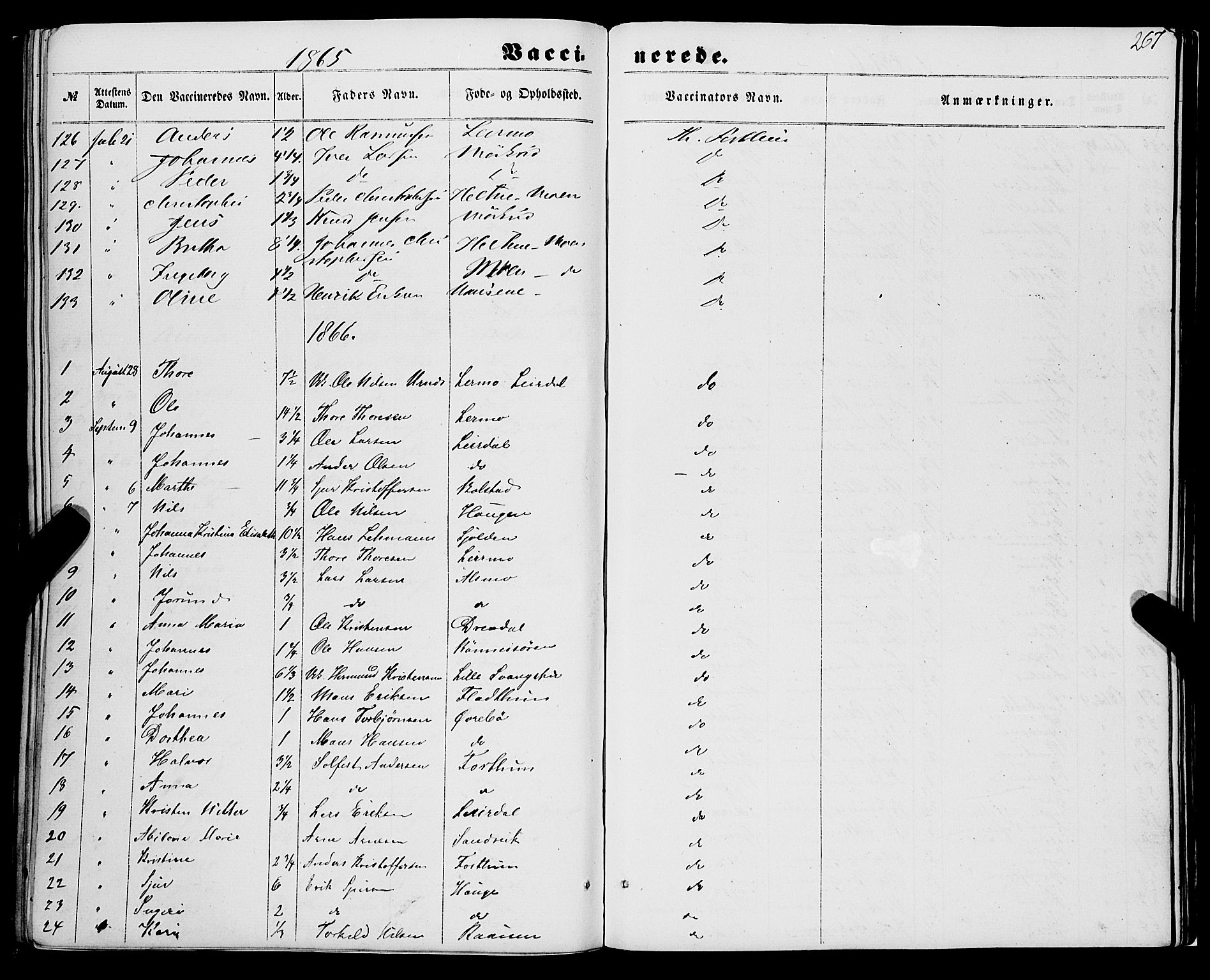 Luster sokneprestembete, SAB/A-81101/H/Haa/Haaa/L0008: Parish register (official) no. A 8, 1860-1870, p. 267