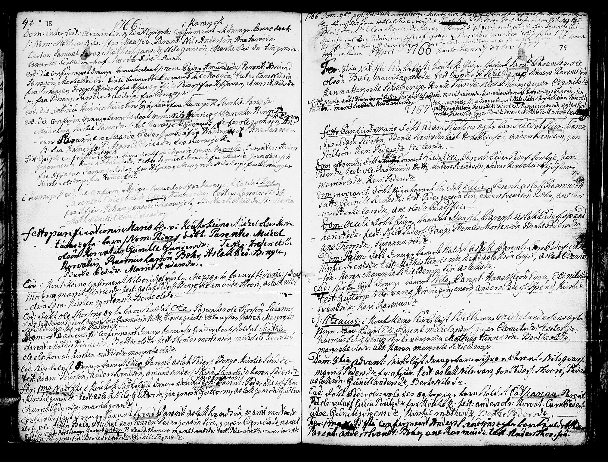 Kautokeino sokneprestembete, AV/SATØ-S-1340/H/Ha/L0001.kirke: Parish register (official) no. 1, 1723-1776, p. 78-79