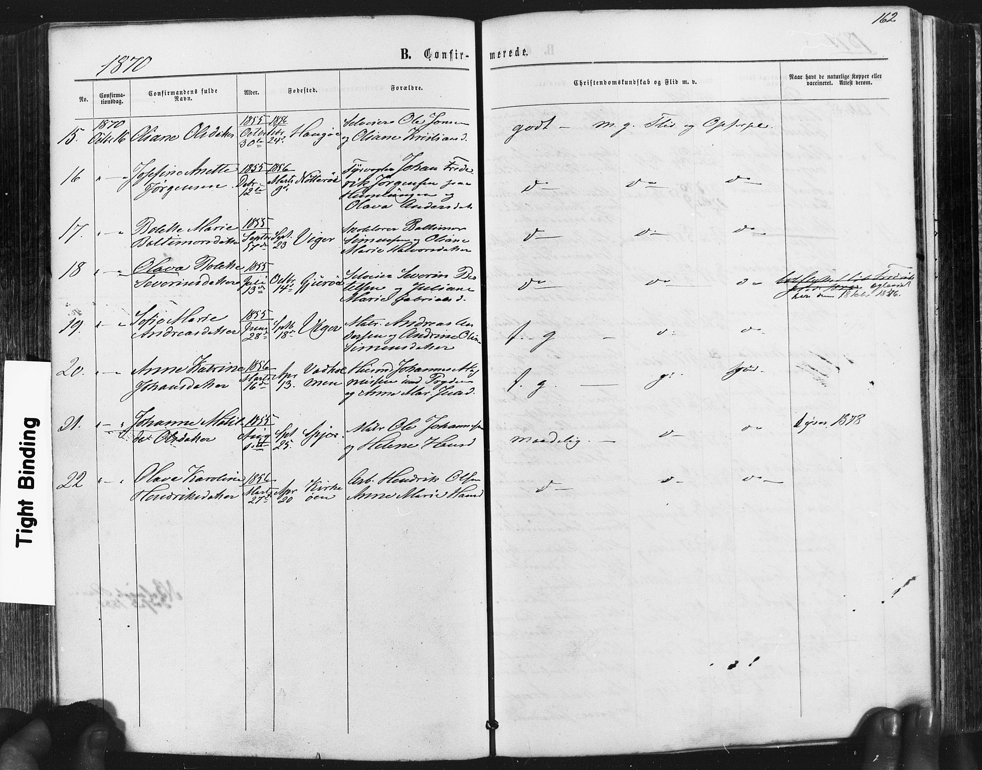 Hvaler prestekontor Kirkebøker, AV/SAO-A-2001/F/Fa/L0007: Parish register (official) no. I 7, 1864-1878, p. 162