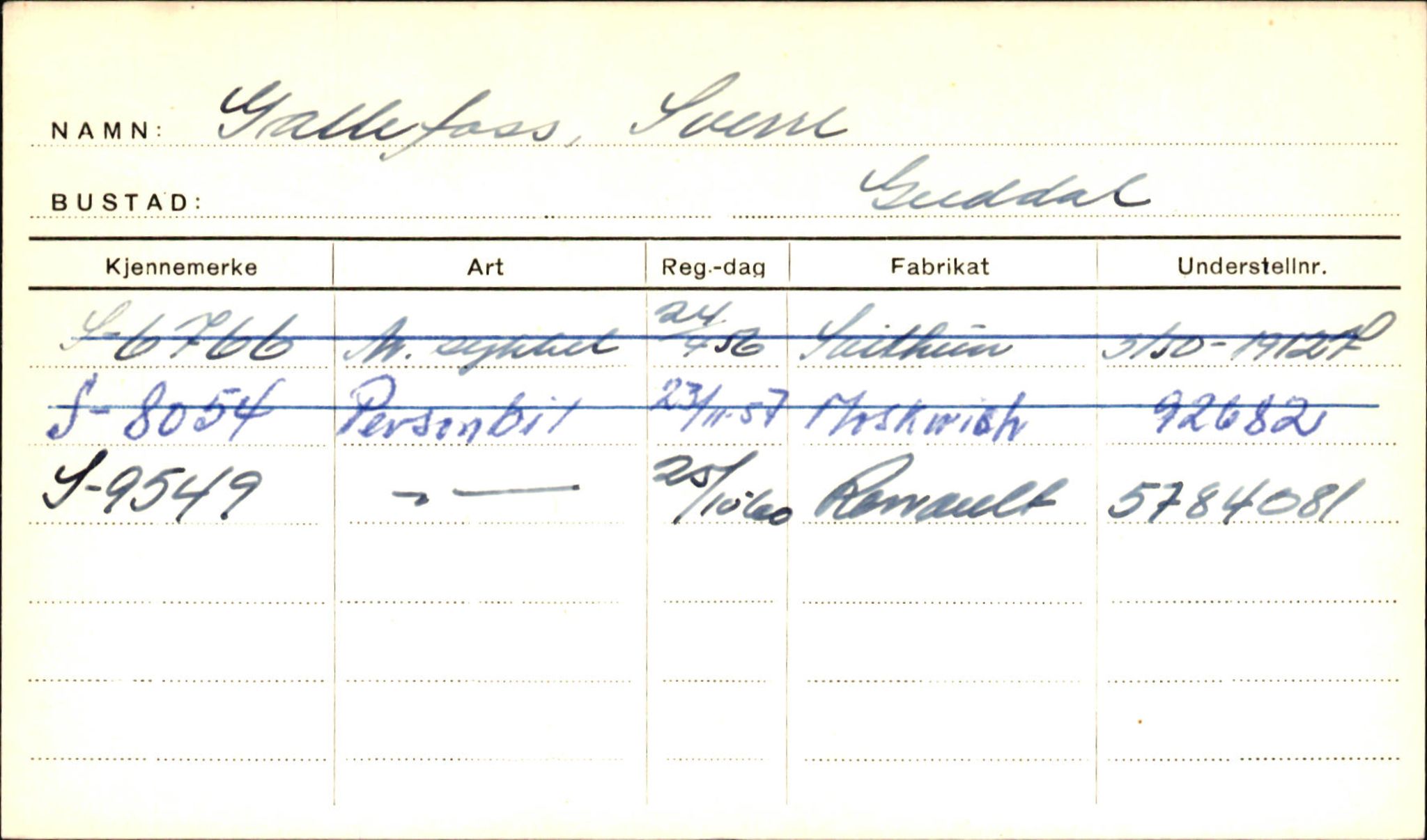 Statens vegvesen, Sogn og Fjordane vegkontor, AV/SAB-A-5301/4/F/L0001D: Eigarregister Fjordane til 1.6.1961, 1930-1961, p. 300