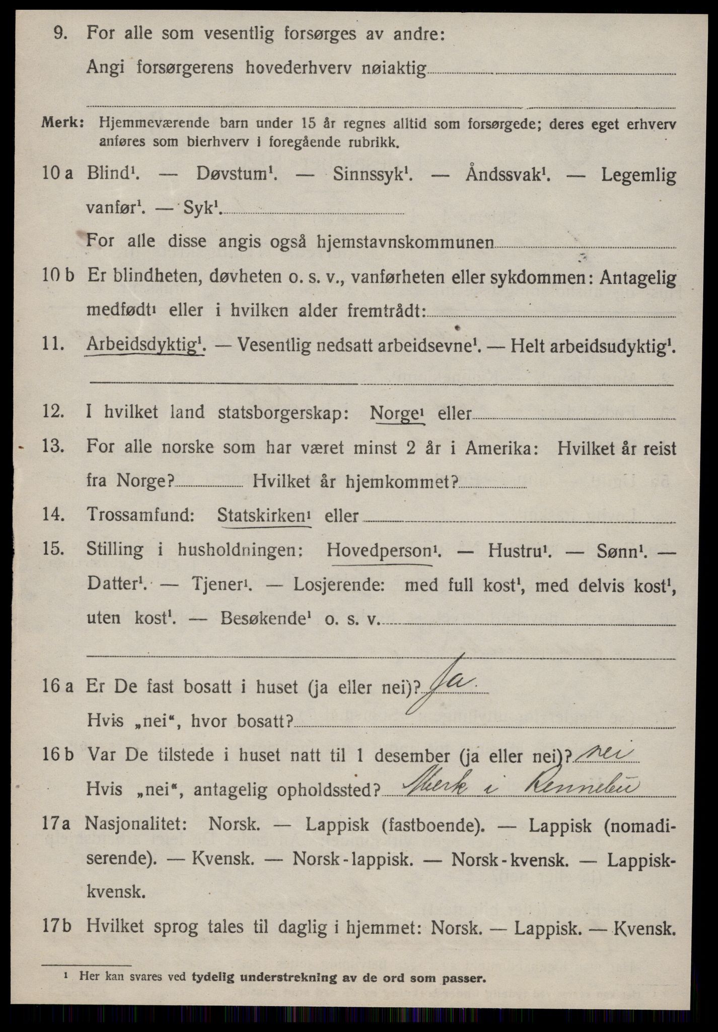 SAT, 1920 census for Orkland, 1920, p. 1675