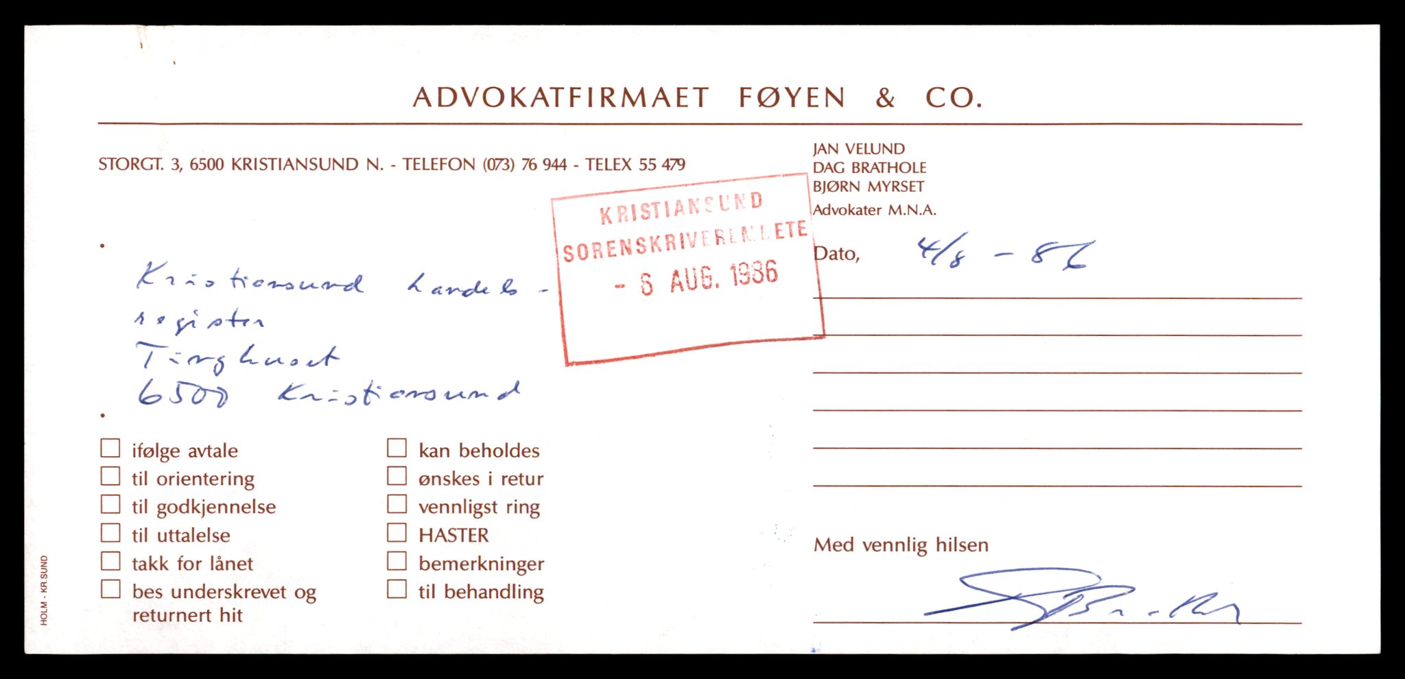 Kristiansund sorenskriveri, AV/SAT-A-0019/2/J/Jd/Jde/L0029: Bilag, To-Ve, 1944-1990, p. 11
