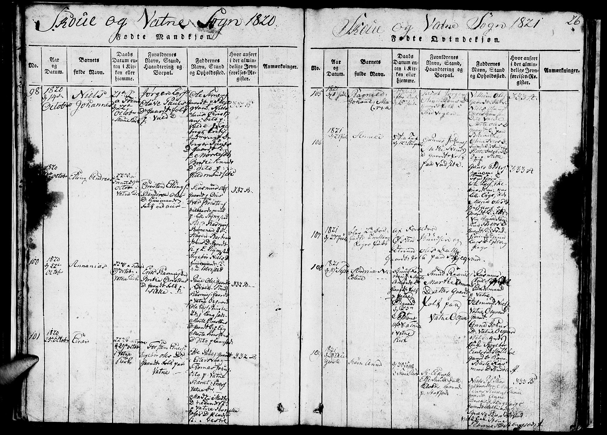 Ministerialprotokoller, klokkerbøker og fødselsregistre - Møre og Romsdal, AV/SAT-A-1454/524/L0360: Parish register (copy) no. 524C01, 1816-1830, p. 26