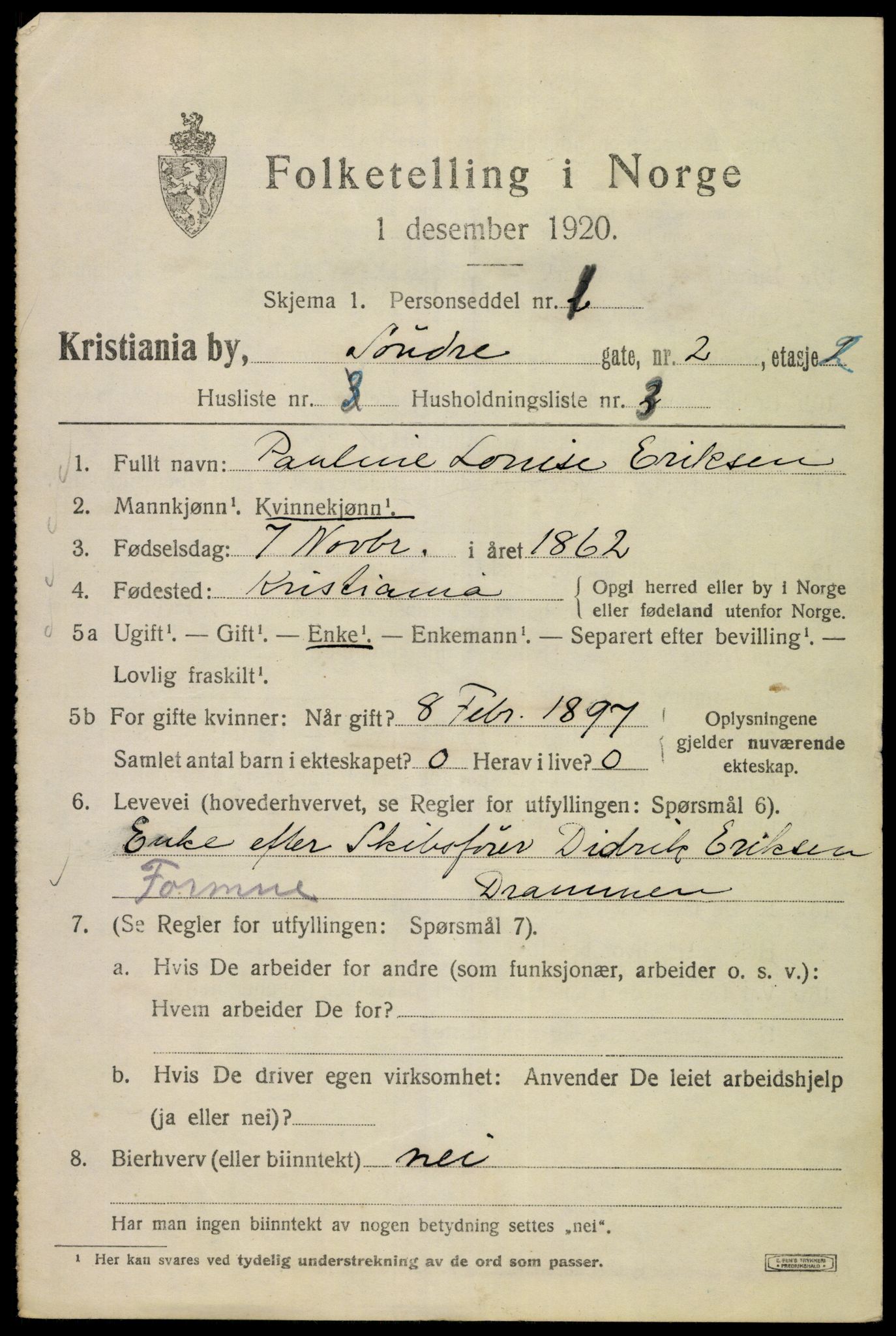 SAO, 1920 census for Kristiania, 1920, p. 561735