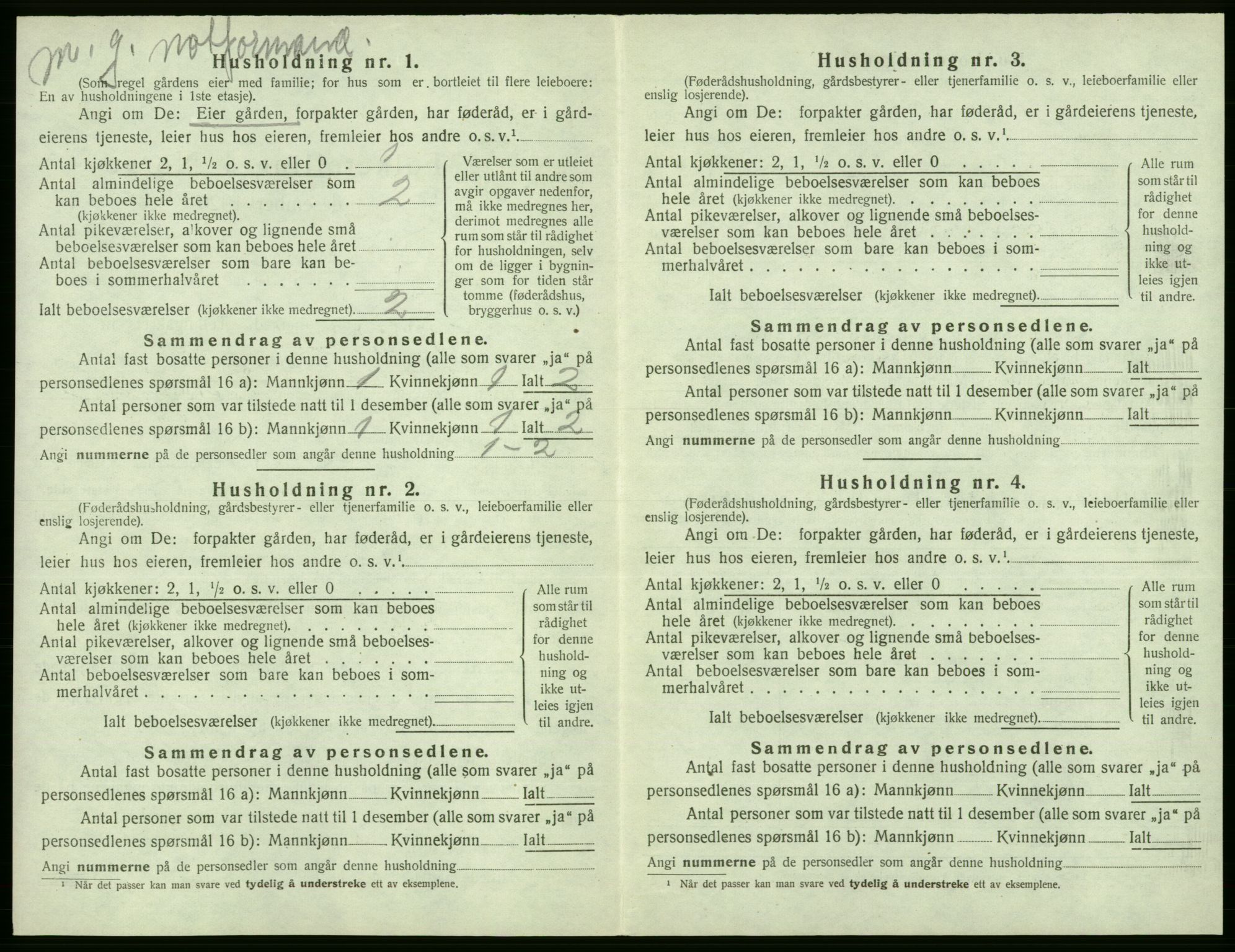 SAB, 1920 census for Fjell, 1920, p. 781