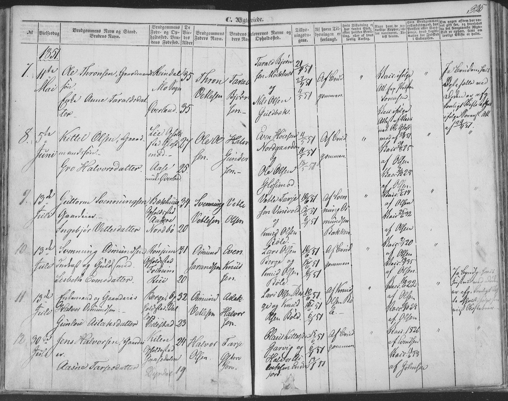 Seljord kirkebøker, SAKO/A-20/F/Fa/L012b: Parish register (official) no. I 12B, 1850-1865, p. 325