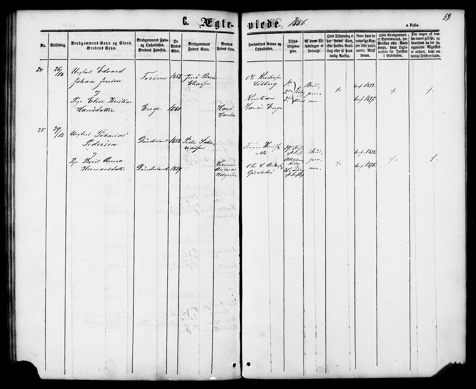 Ministerialprotokoller, klokkerbøker og fødselsregistre - Nordland, AV/SAT-A-1459/827/L0395: Parish register (official) no. 827A07, 1864-1886, p. 59