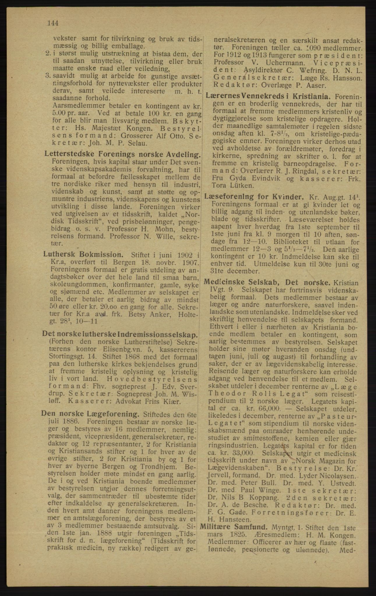 Kristiania/Oslo adressebok, PUBL/-, 1913, p. 146