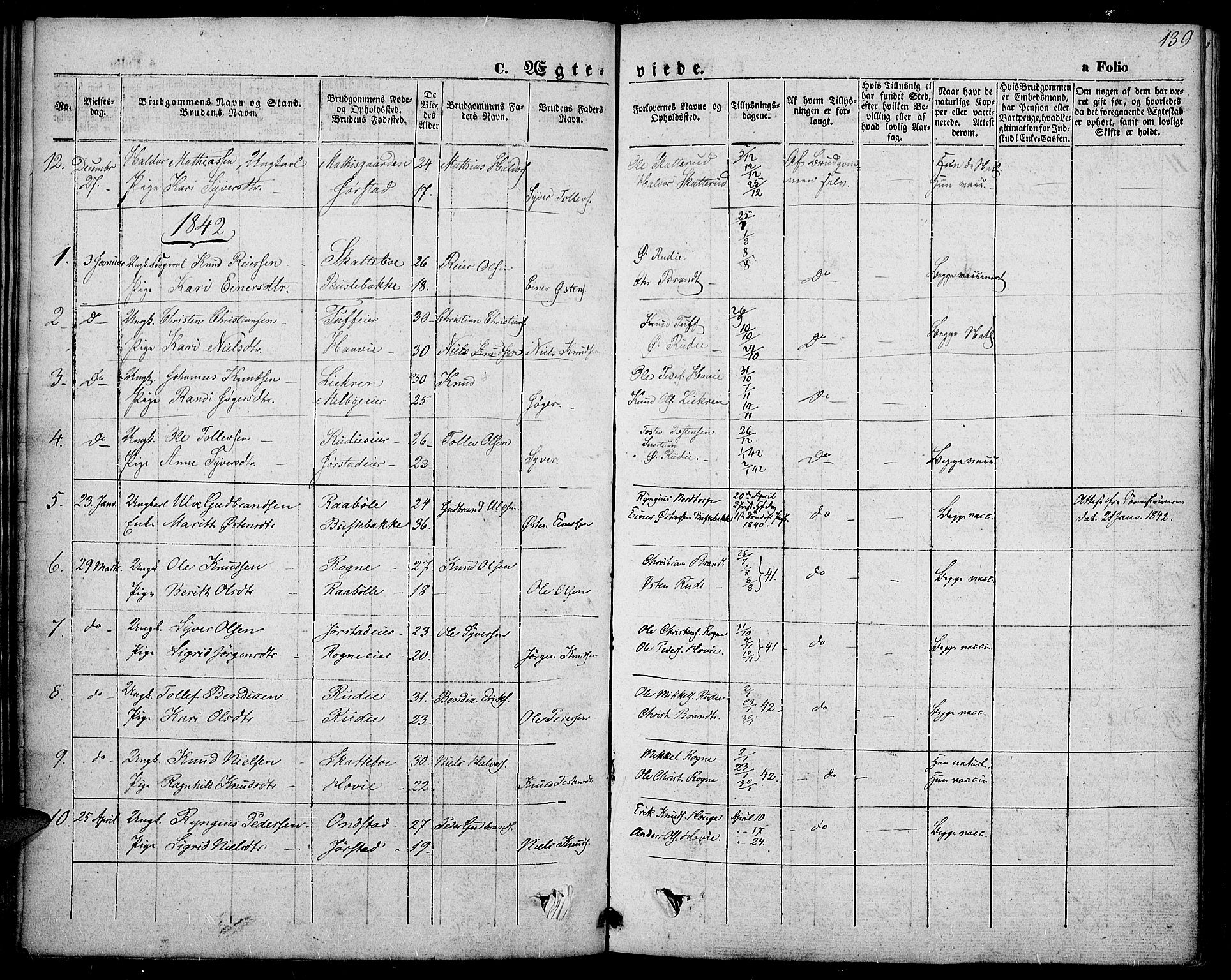 Slidre prestekontor, SAH/PREST-134/H/Ha/Haa/L0004: Parish register (official) no. 4, 1831-1848, p. 139