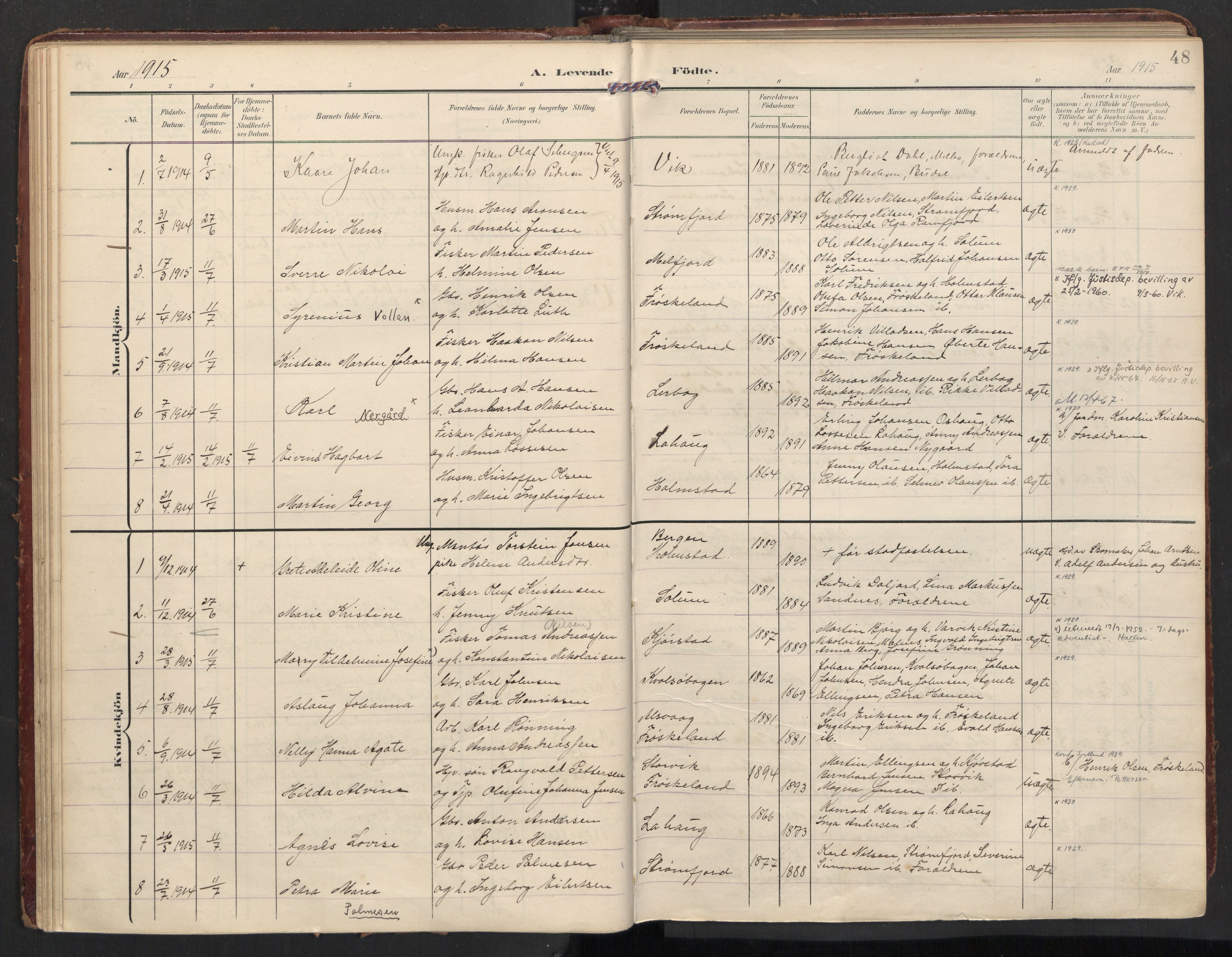 Ministerialprotokoller, klokkerbøker og fødselsregistre - Nordland, SAT/A-1459/890/L1287: Parish register (official) no. 890A02, 1903-1915, p. 48